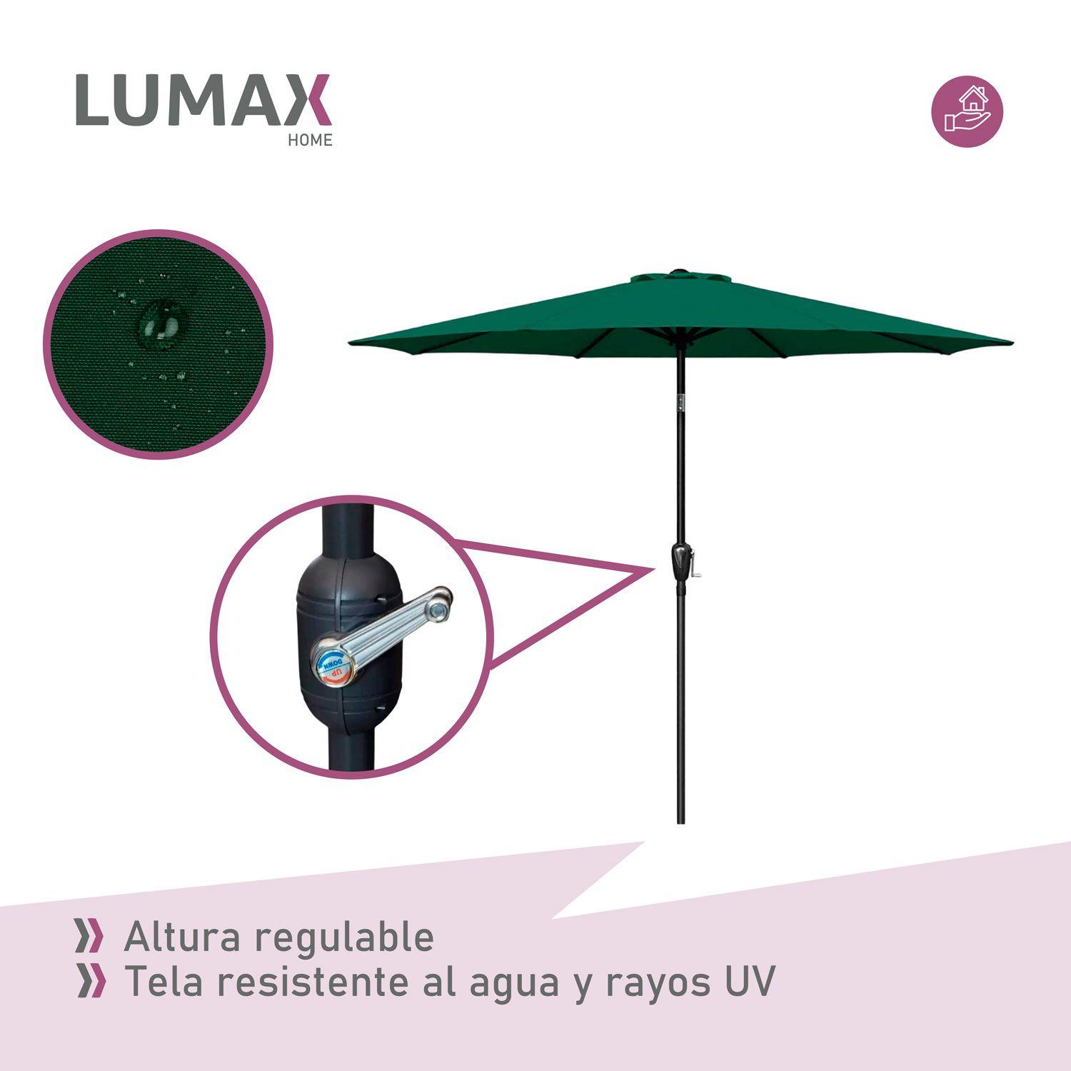 Quitasol Plegable Altura Ajustable Playa Uv Verde + Base-6