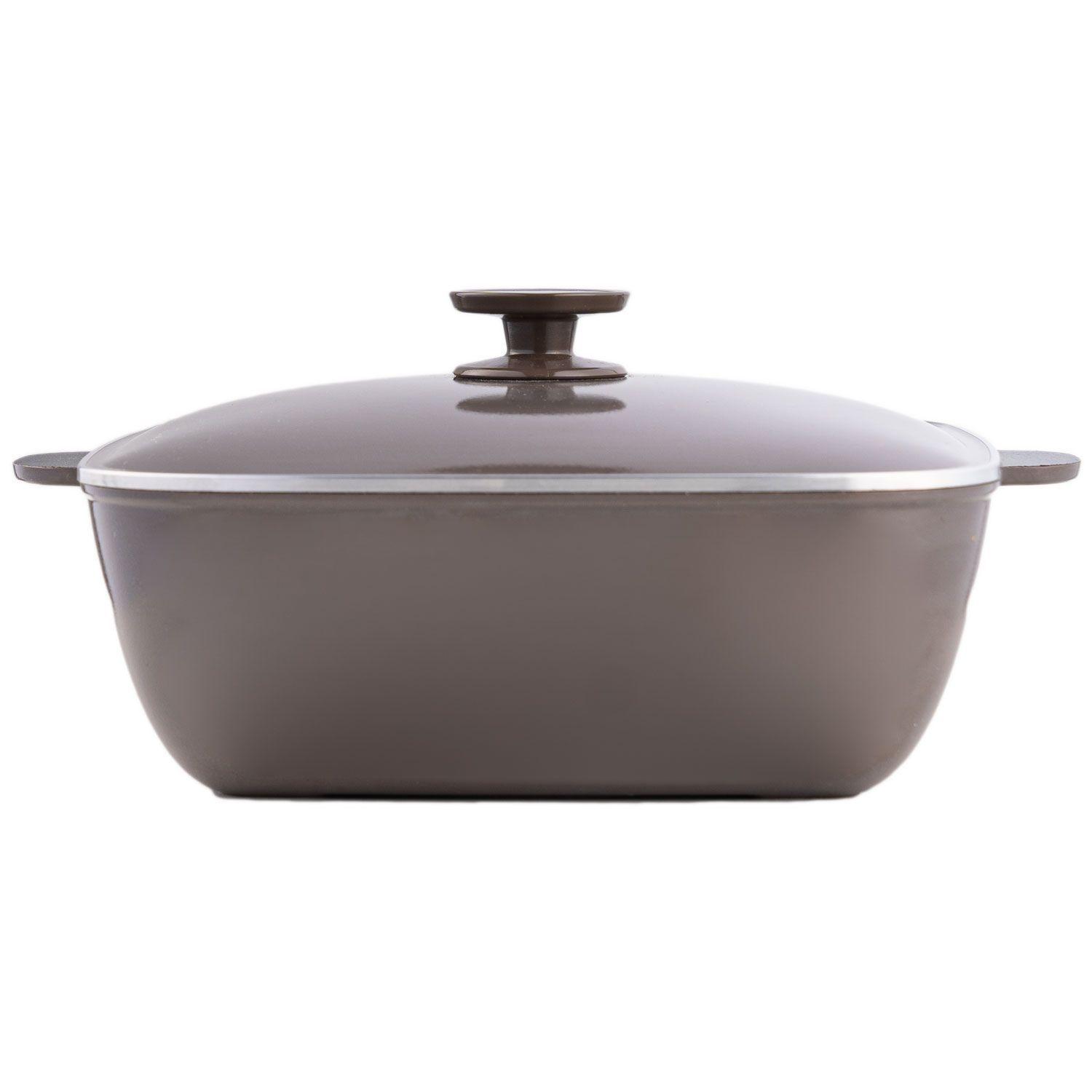 Olla Essen Terra 29 cm Cuadrada Aluminio Premium Con Tapa-0