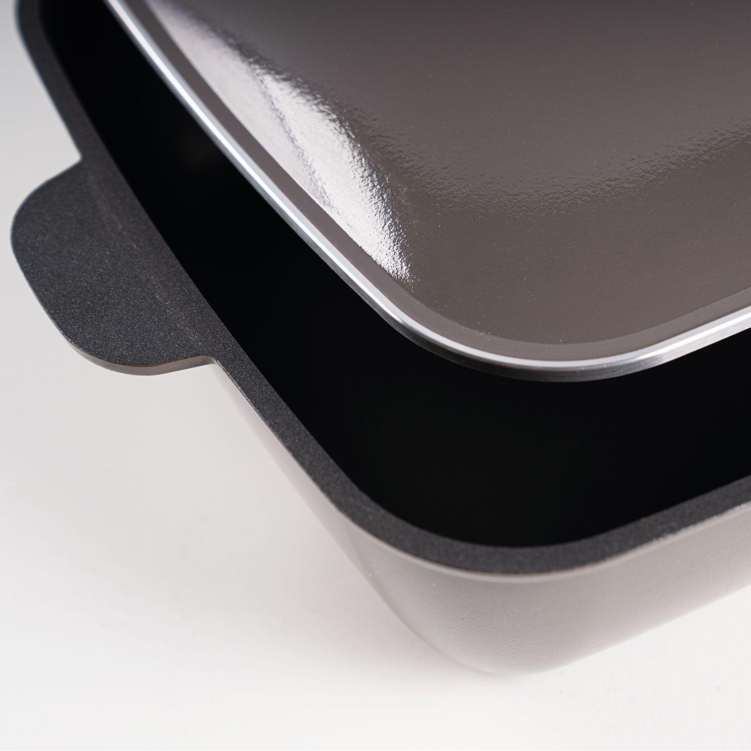 Olla Essen Terra 29 cm Cuadrada Aluminio Premium Con Tapa-1