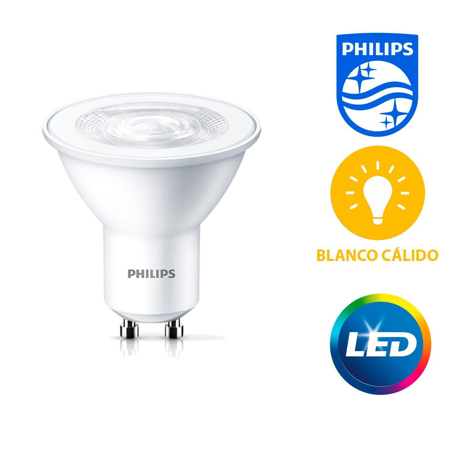 Pack 4 Ampolletas LED Philips GU10 3.8W Luz Calida-1