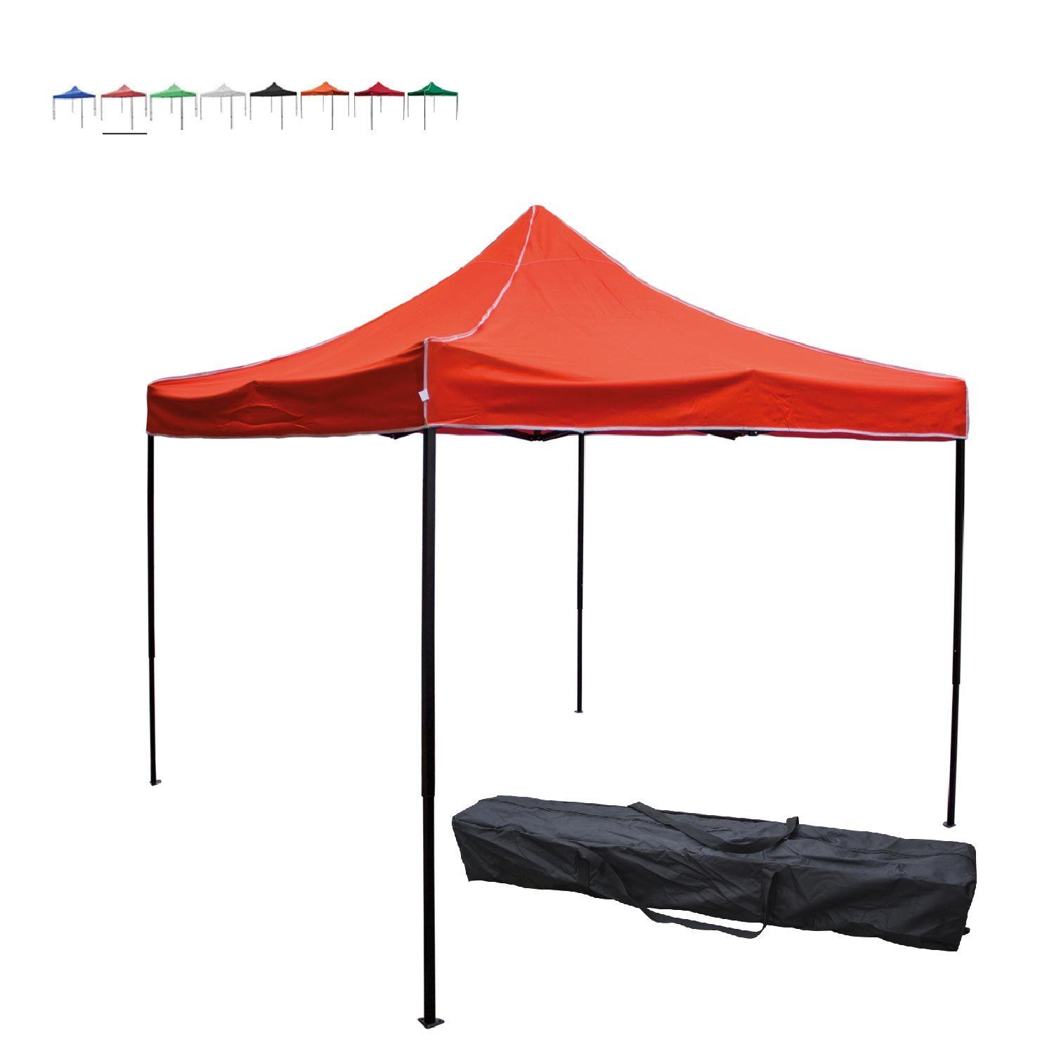 Toldo Carpa Impermeable Plegable Acero 2x2m Rojo + Bolsa-5