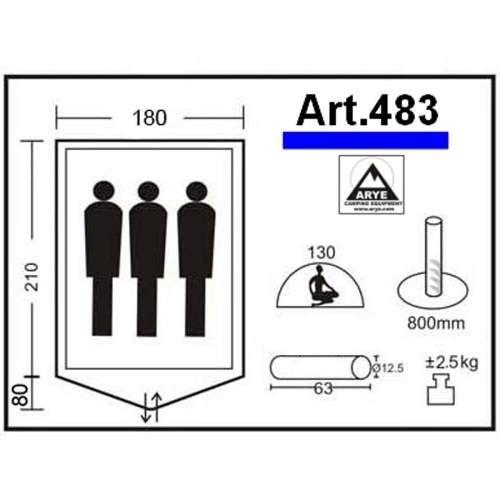 Carpa Iglu Techo Arye Para 3 Personas Metinca-1