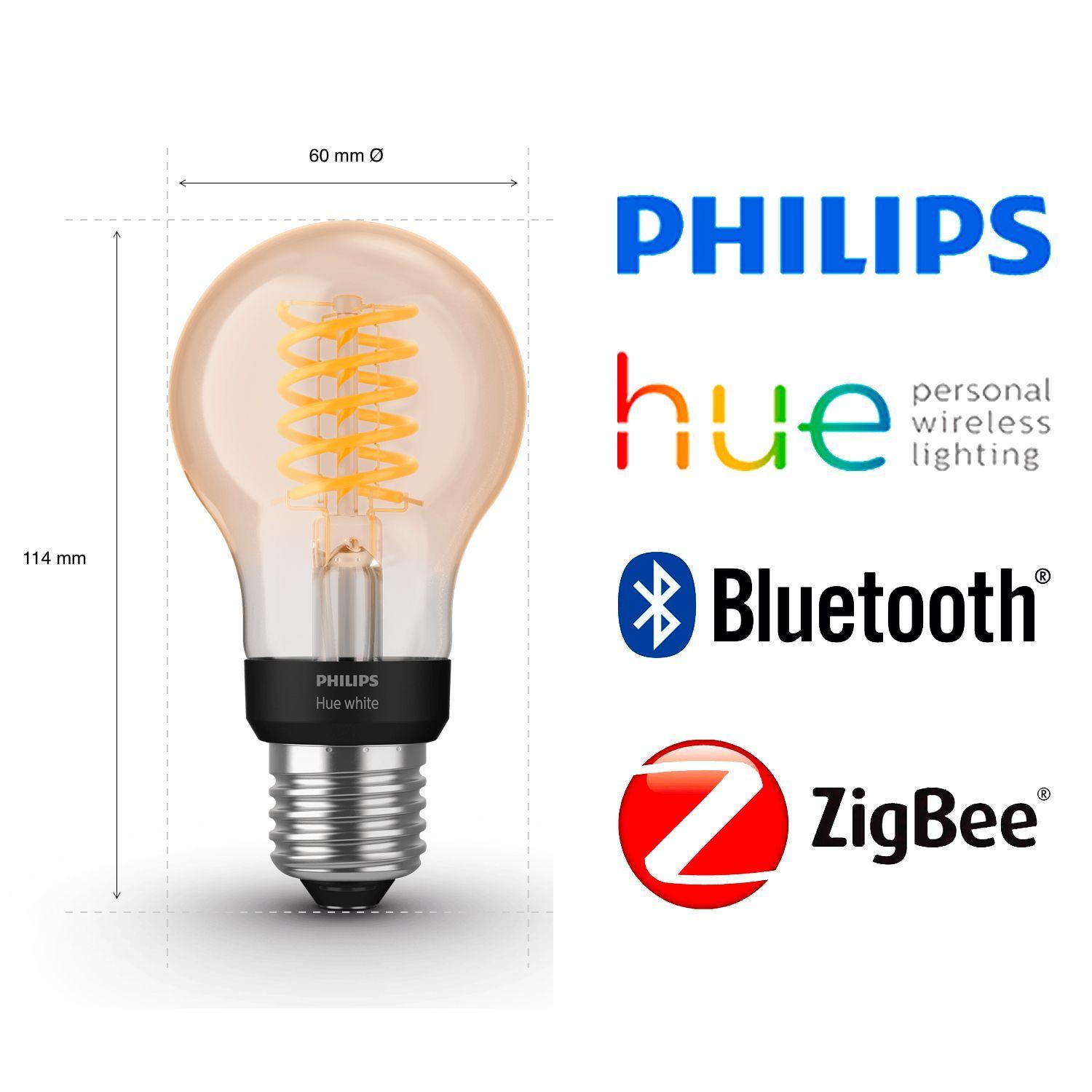 Ampolleta LED Philips Hue Vintage Bulbo A60 BT-3
