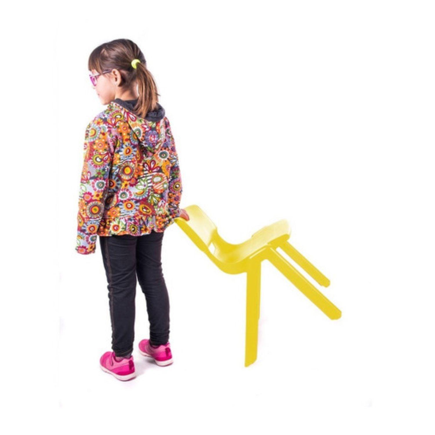 Mesa Plastico Infantil 60x60x50 + 4 Sillas Amarillo-3