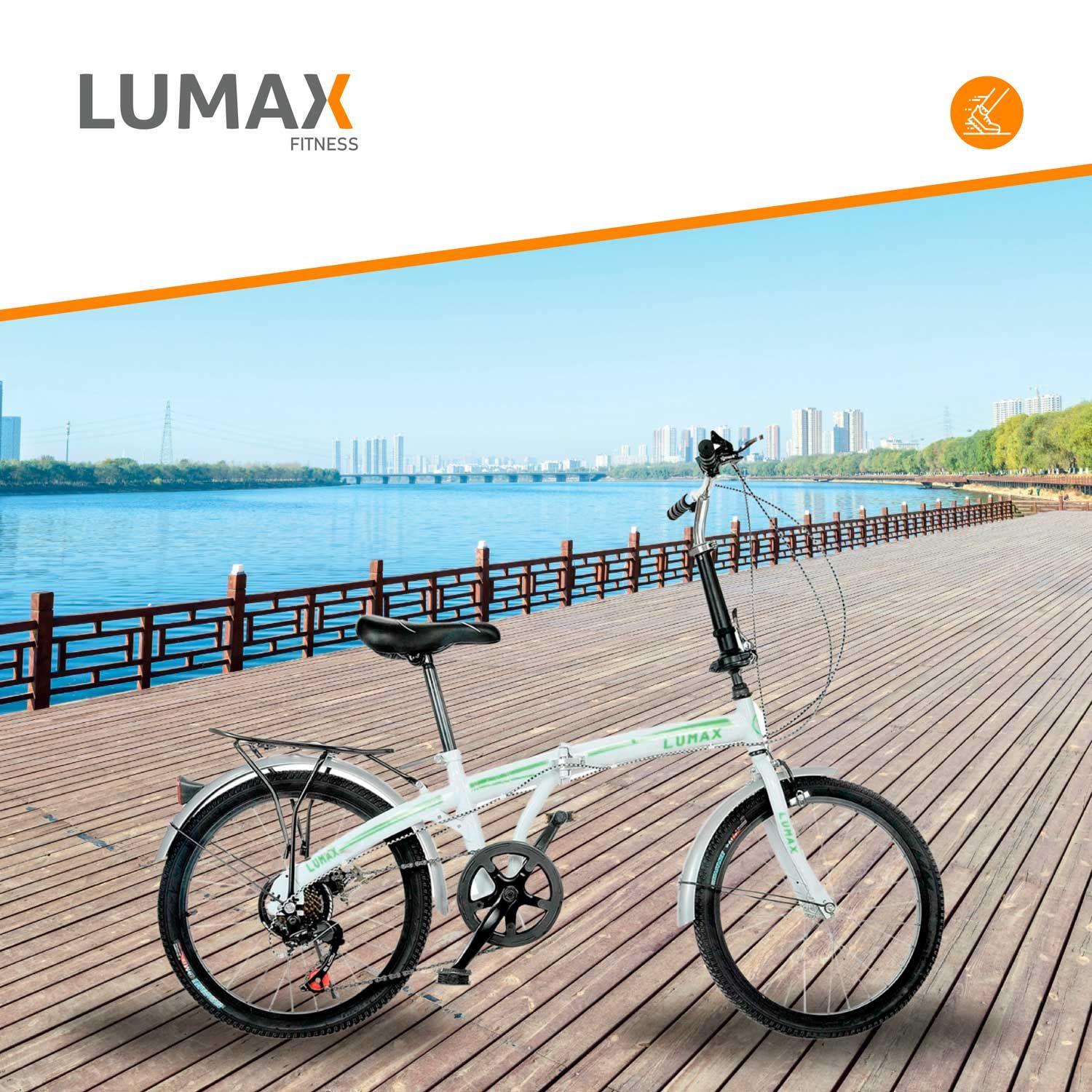 Bicicleta Plegable Lumax 7 Cambios Parrilla Trasera Blanca-3