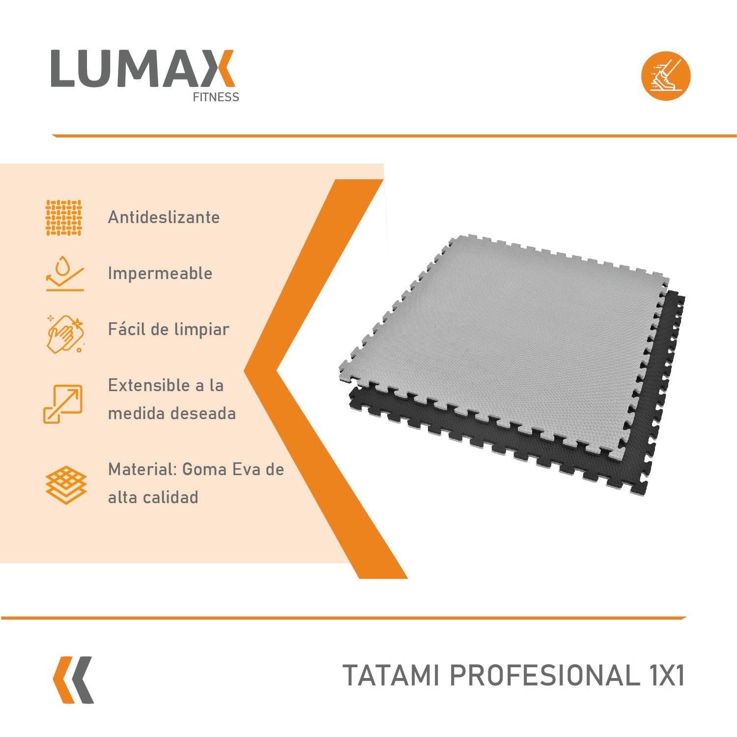 Tatami Profesional 1mx1m Goma Eva Negro y Gris-1