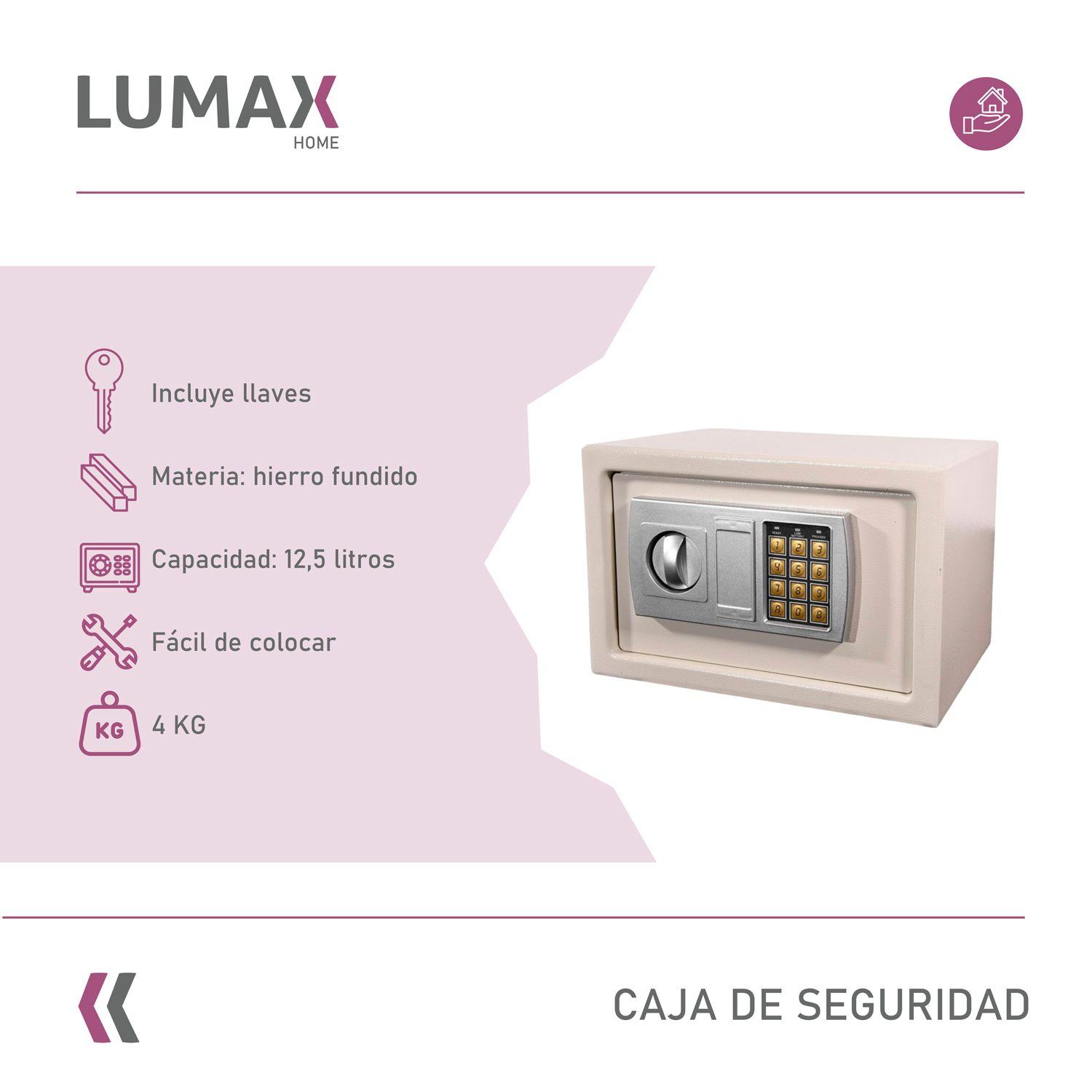 Caja Fuerte de Seguridad Con Clave y Llave Color Beige-1
