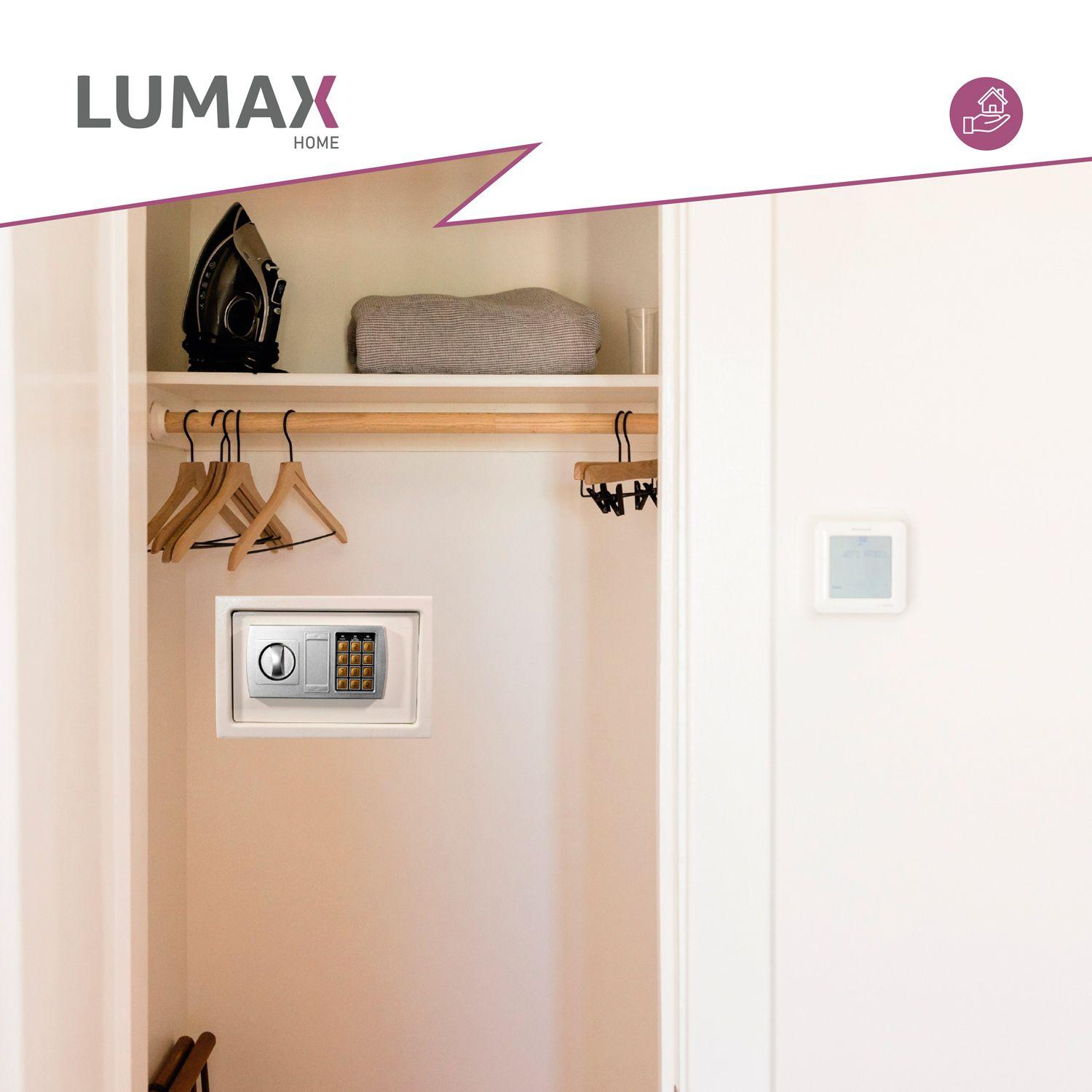 Caja Fuerte de Seguridad Con Clave y Llave Color Beige-3