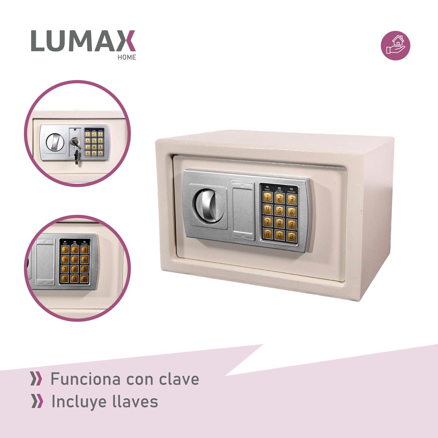 Caja Fuerte de Seguridad Con Clave y Llave Color Beige-4