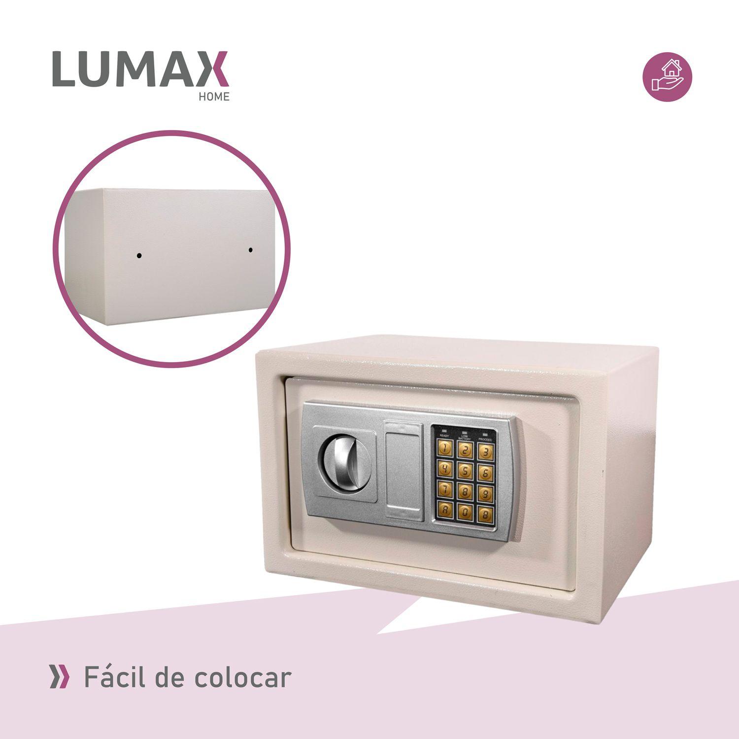 Caja Fuerte de Seguridad Con Clave y Llave Color Beige-5