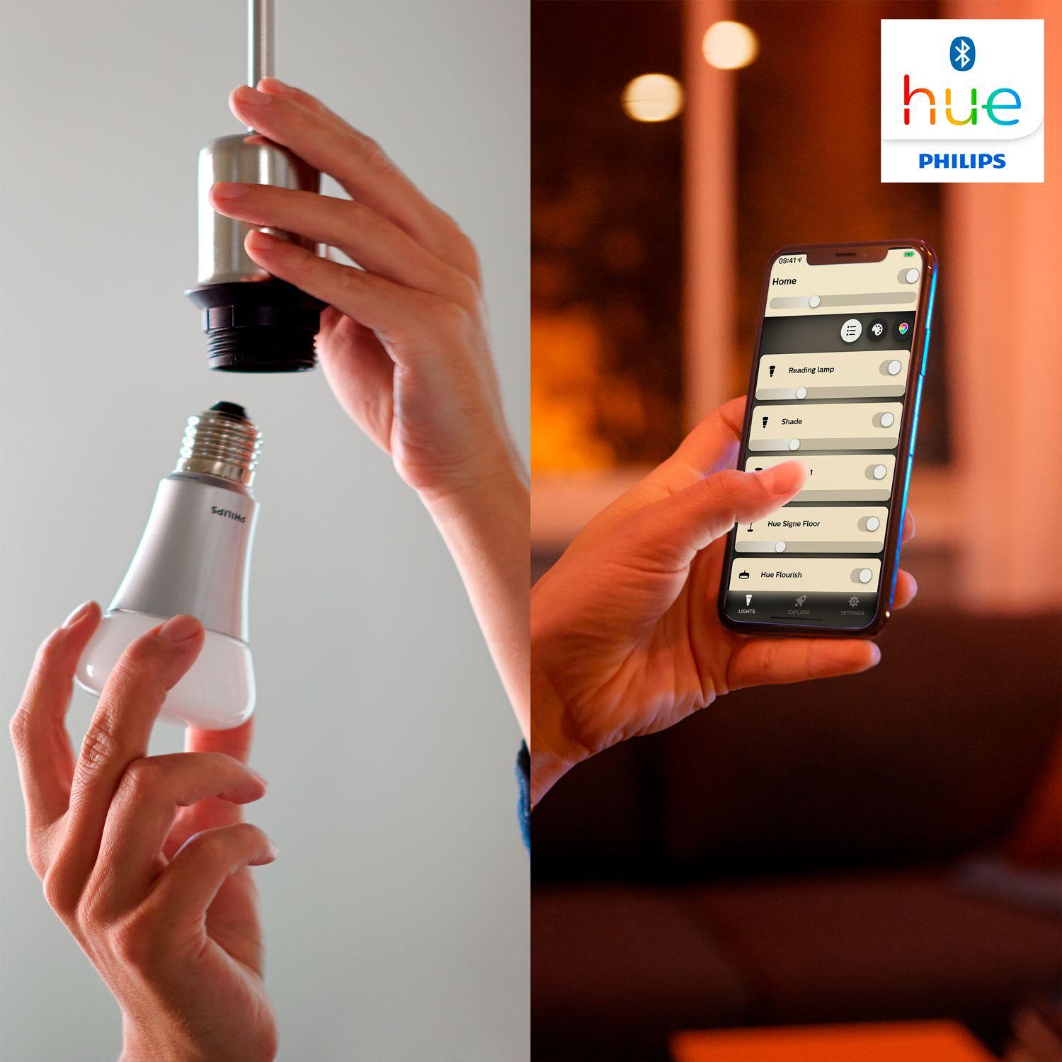 Kit Philips Hue Bridge + 2 Ampolletas Blancas BT-6