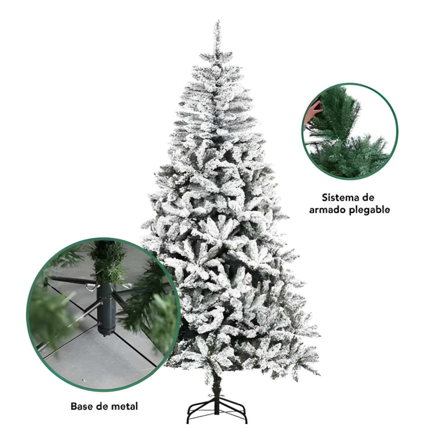 Arbol De Navidad Pino Nevado 1.80m Artificial Navideño-3