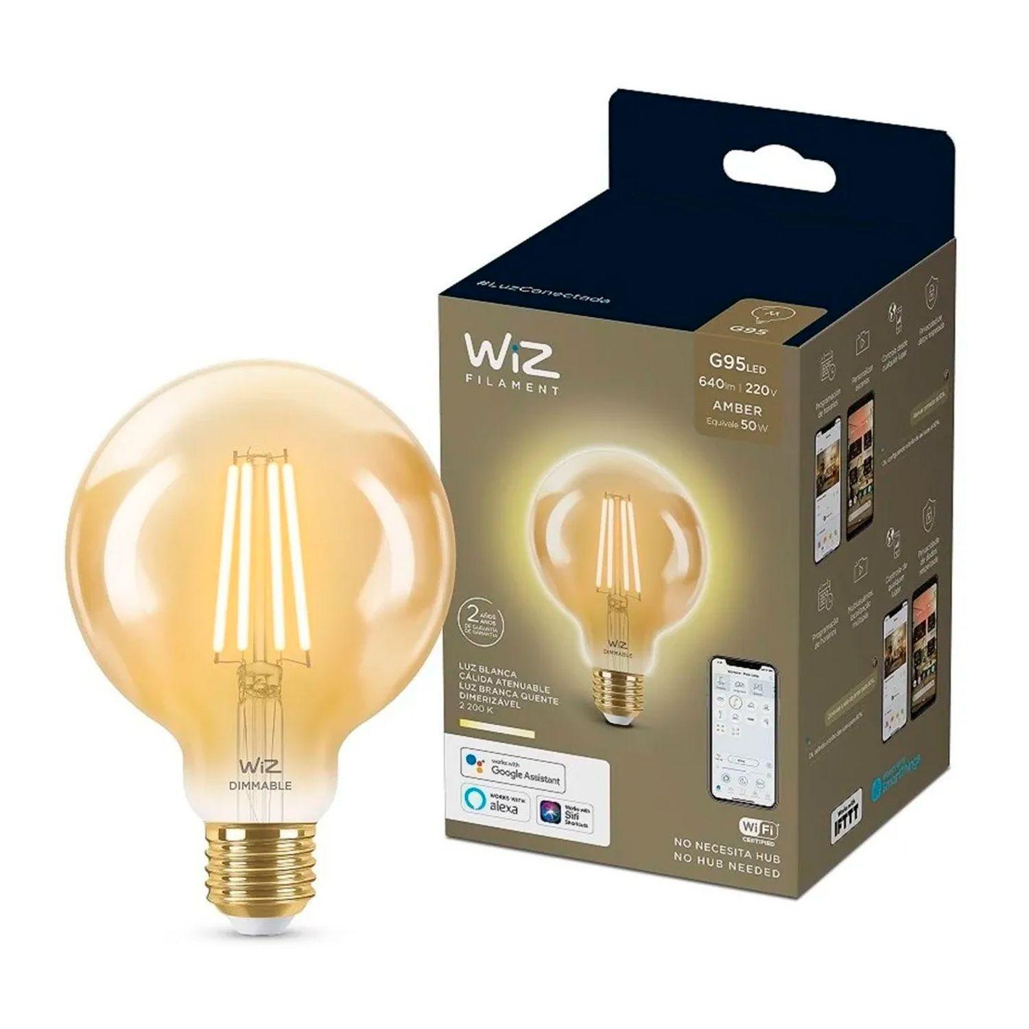 Ampolleta LED Wiz Globo con filamento ámbar de 6.9W-0