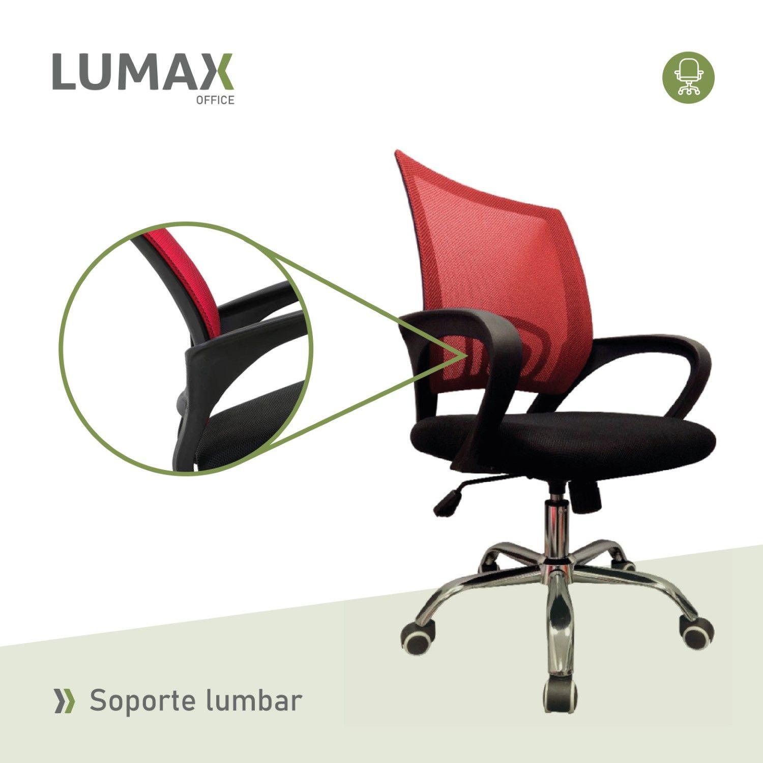 Silla Ejecutiva Escritorio Ezri Mesh Rojo Muebles Metinca-6