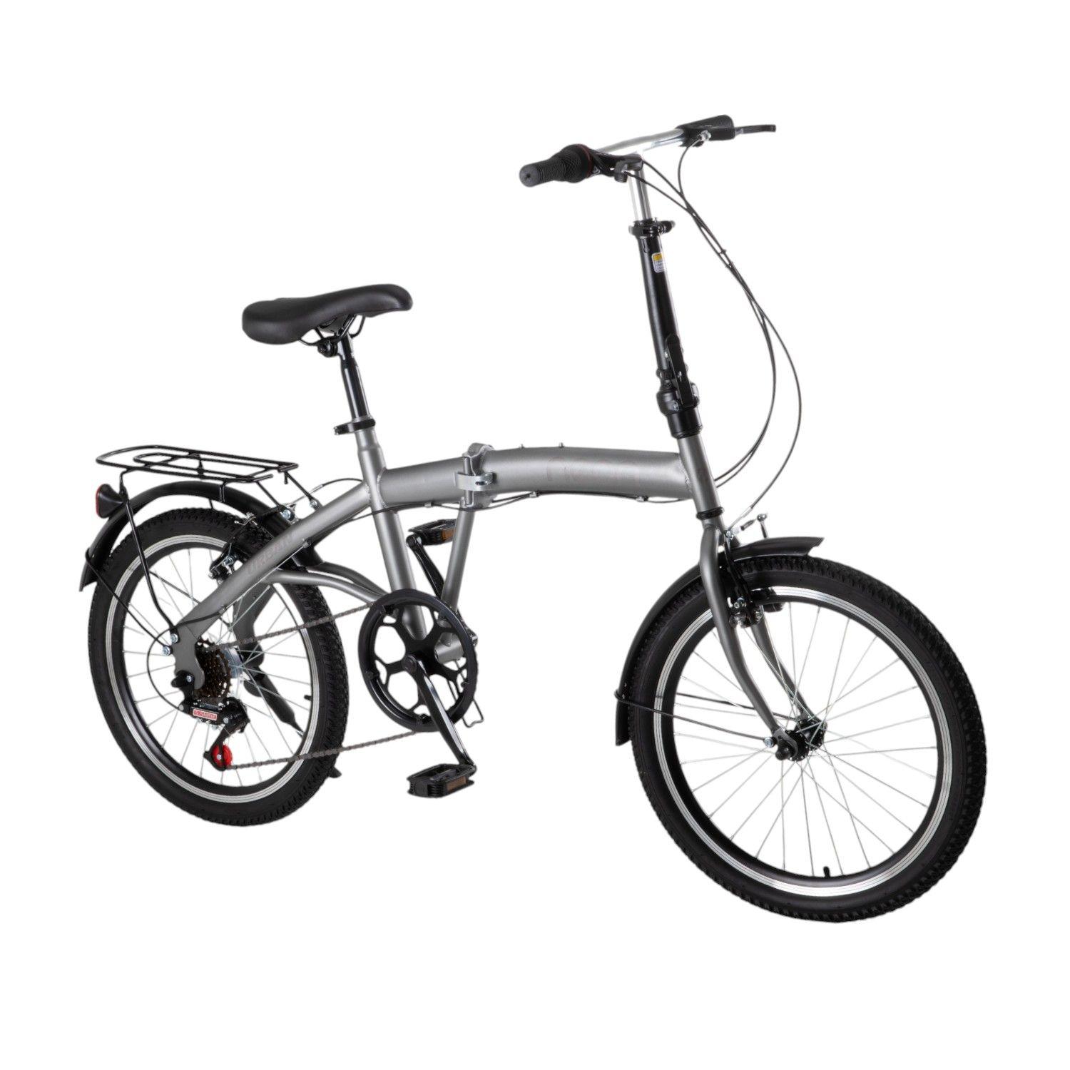 Bicicleta Plegable Neon Urban Aro 20 Velocidades 7 Gris-0