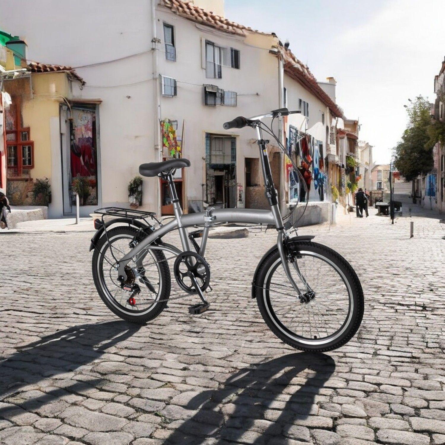 Bicicleta Plegable Neon Urban Aro 20 Velocidades 7 Gris-5