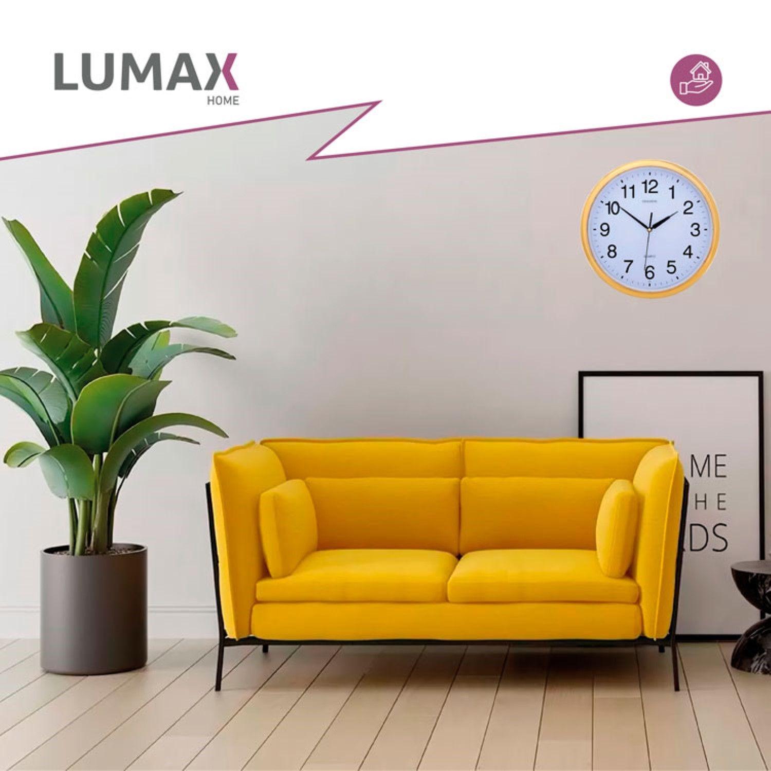 Reloj Analogico de Pared con Borde Cromado Dorado 30 cm-3