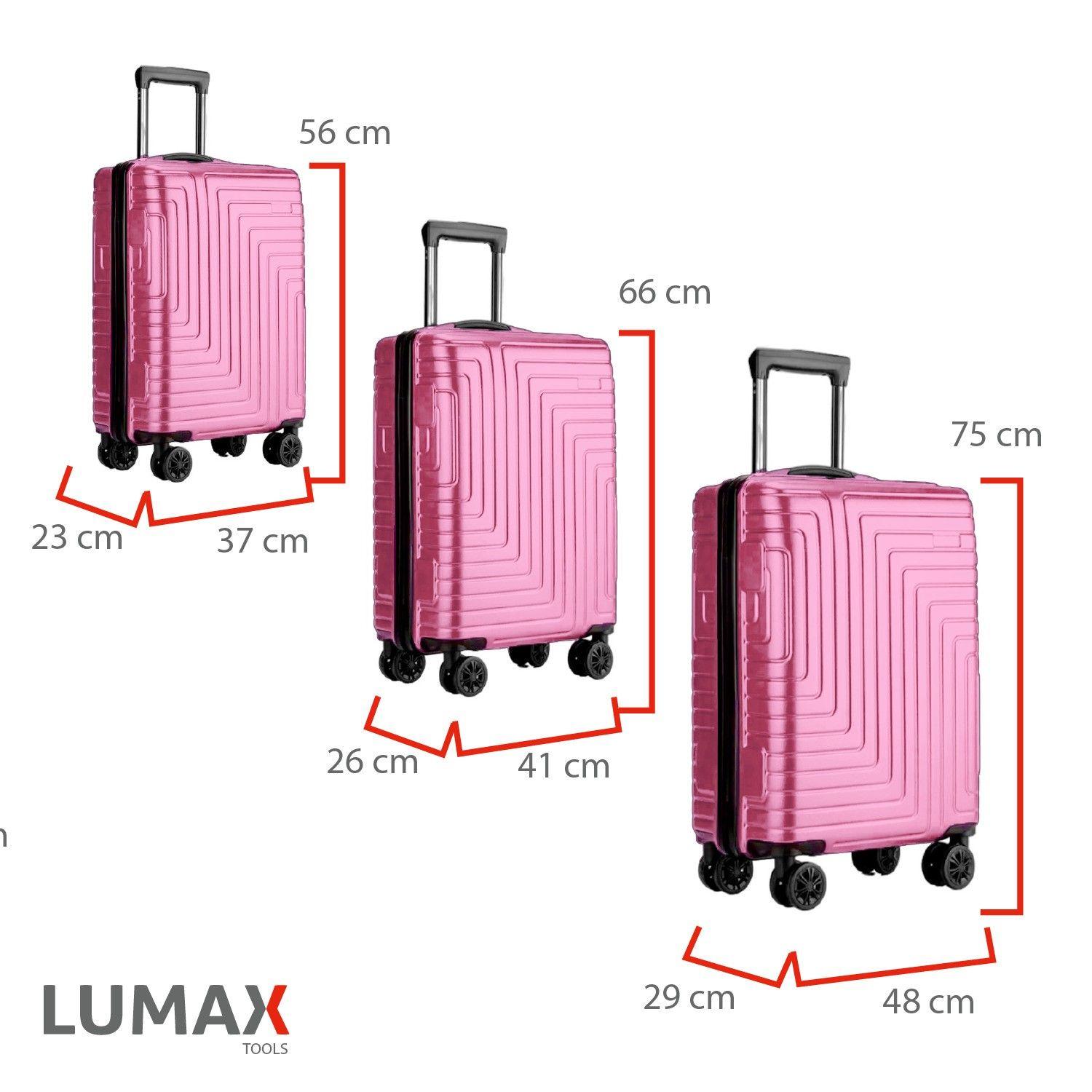 Maletas De Viaje Set De 3 Color Rosado Con Organizadores-2
