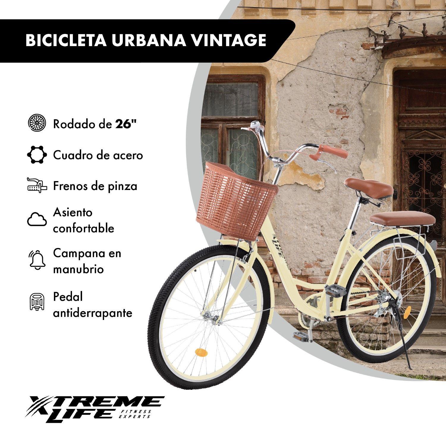 Bicicleta de Paseo Vintage Urbana Aro 26 para Mujer Beige-1