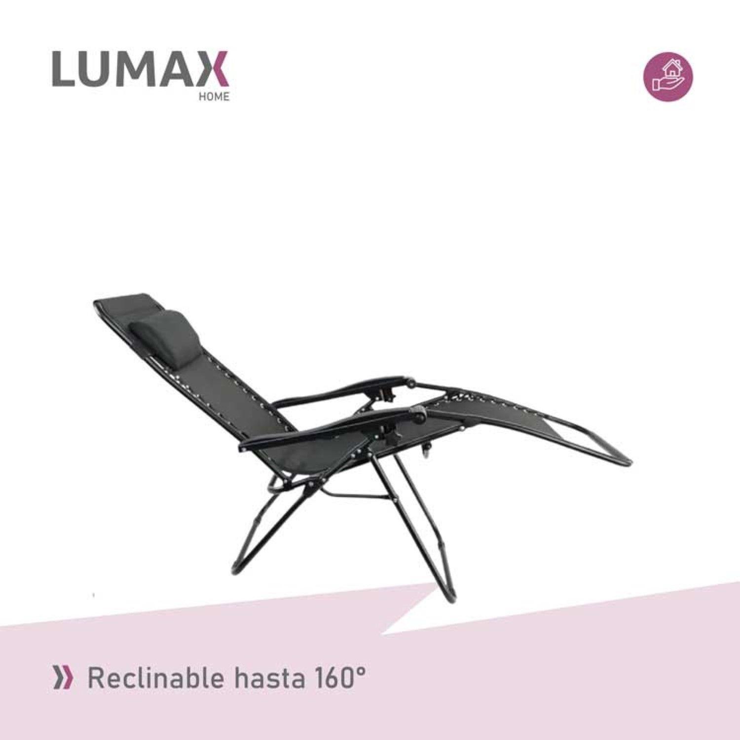 Silla Reposera Plegable Portatil Color Negra-5