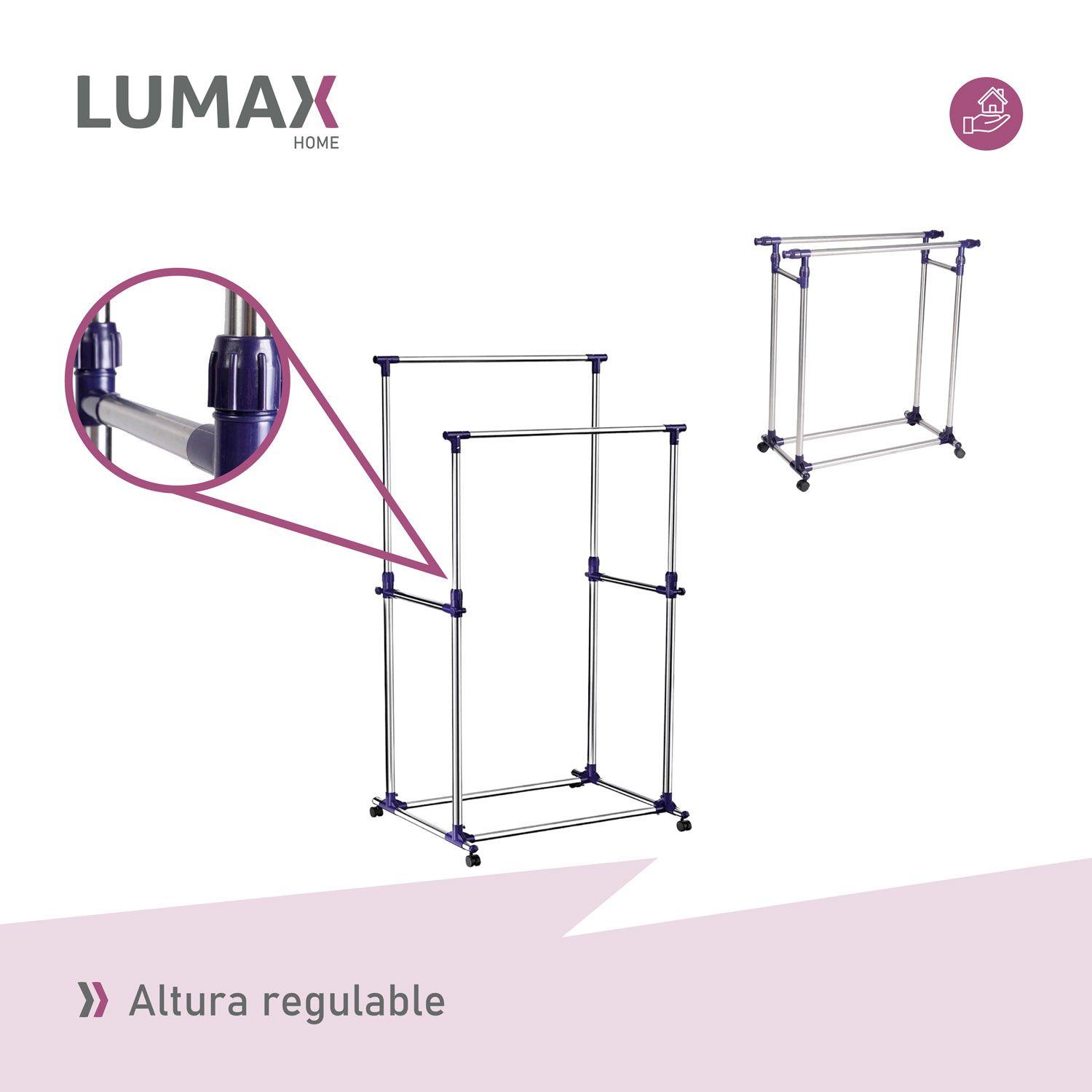 Perchero Doble Portatil y Extensible Con Ruedas-6