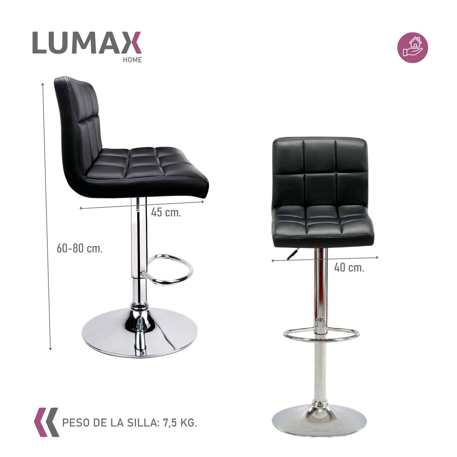 Pack 2 Piso Bar Sillon Taburete Odo Negro Muebles MeTinca-3