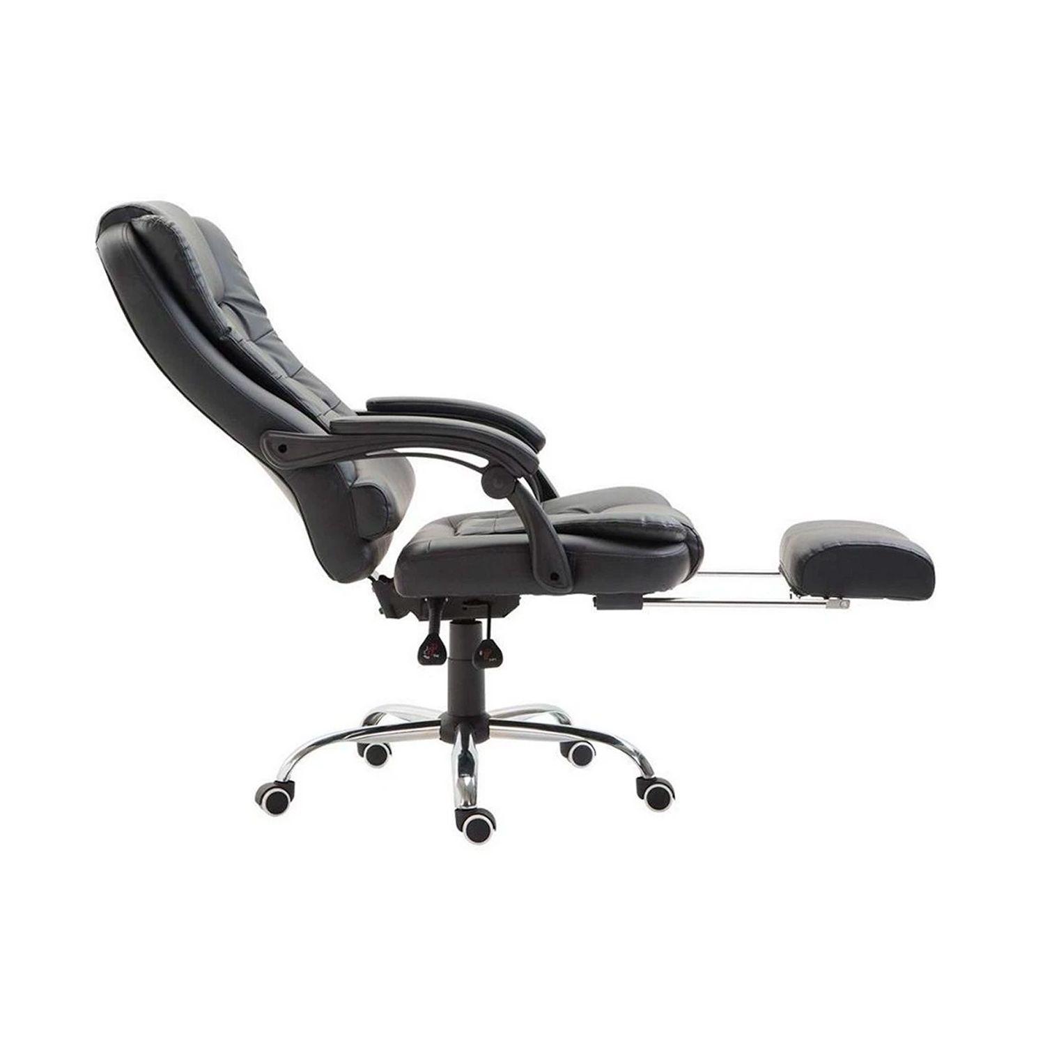 Silla de Escritorio Miles | Apoya Pies Ecocuero 7 Masajes Negra-3