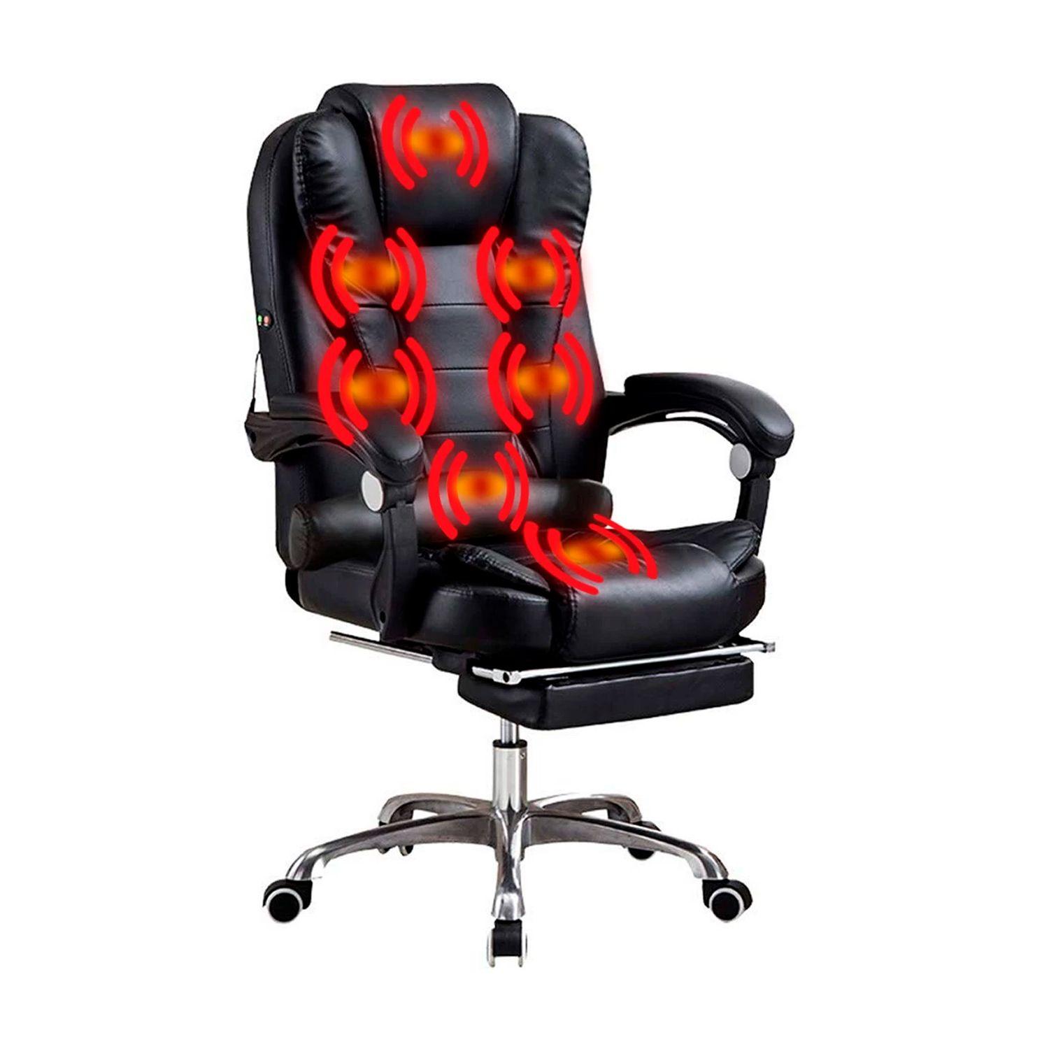 Silla Ejecutiva Escritorio Miles Premium 7 Puntos Masajes Negra-0