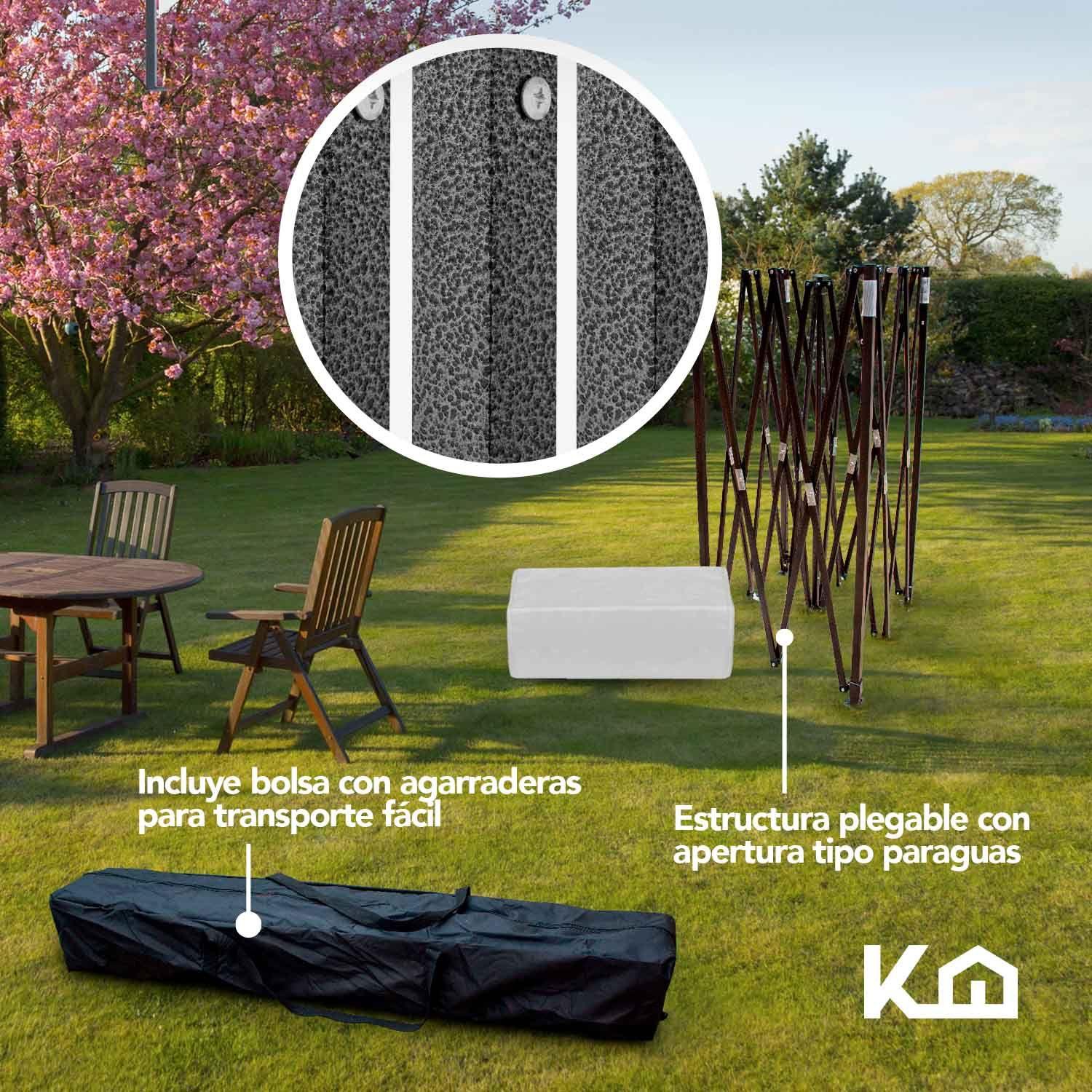 Gazebo Plegable Acero Pared Impermeable 3x3 con laterales-5