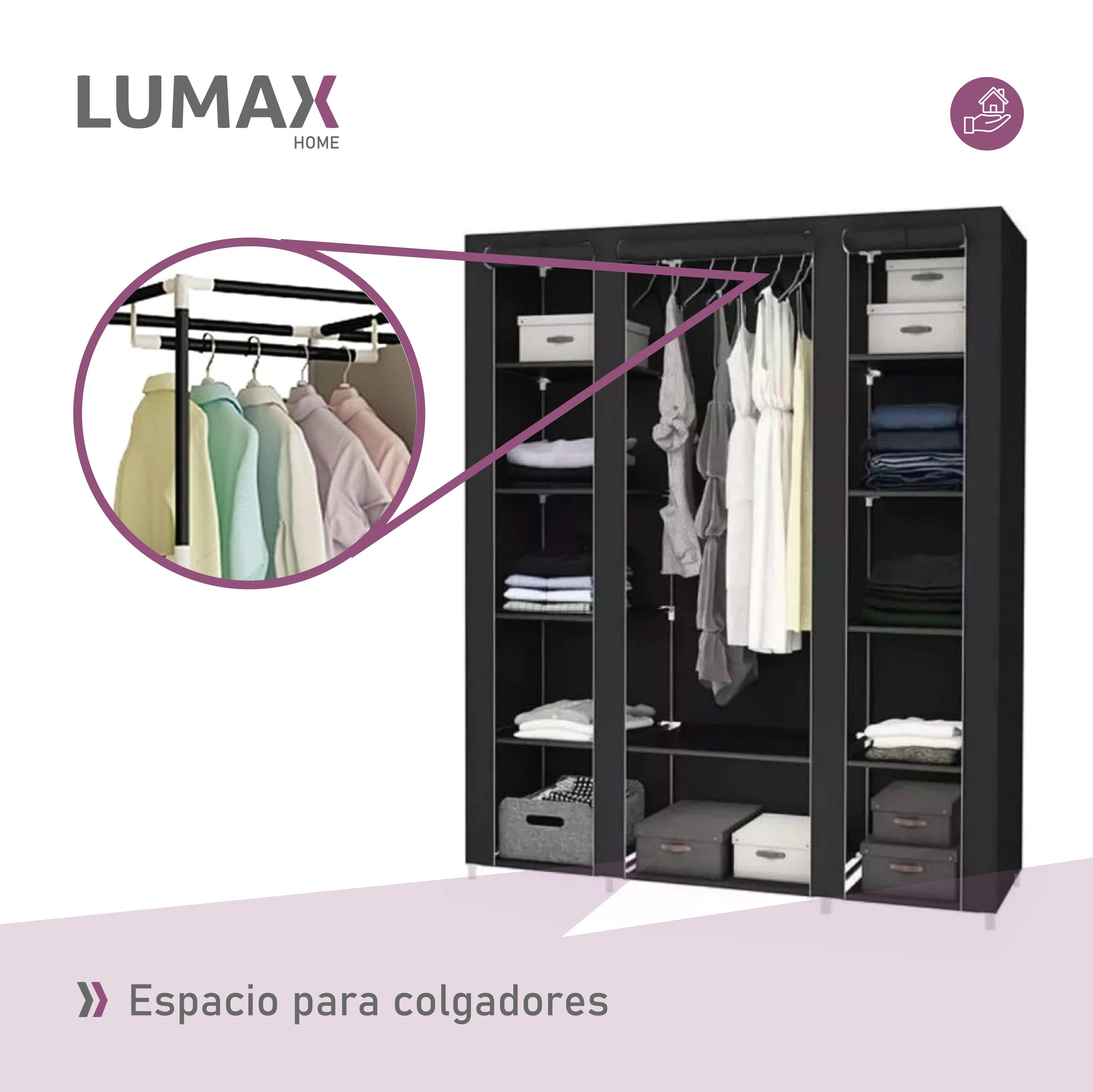 Closet Armable y Portatil de Tela 150x45x175 cm Color Negro-4