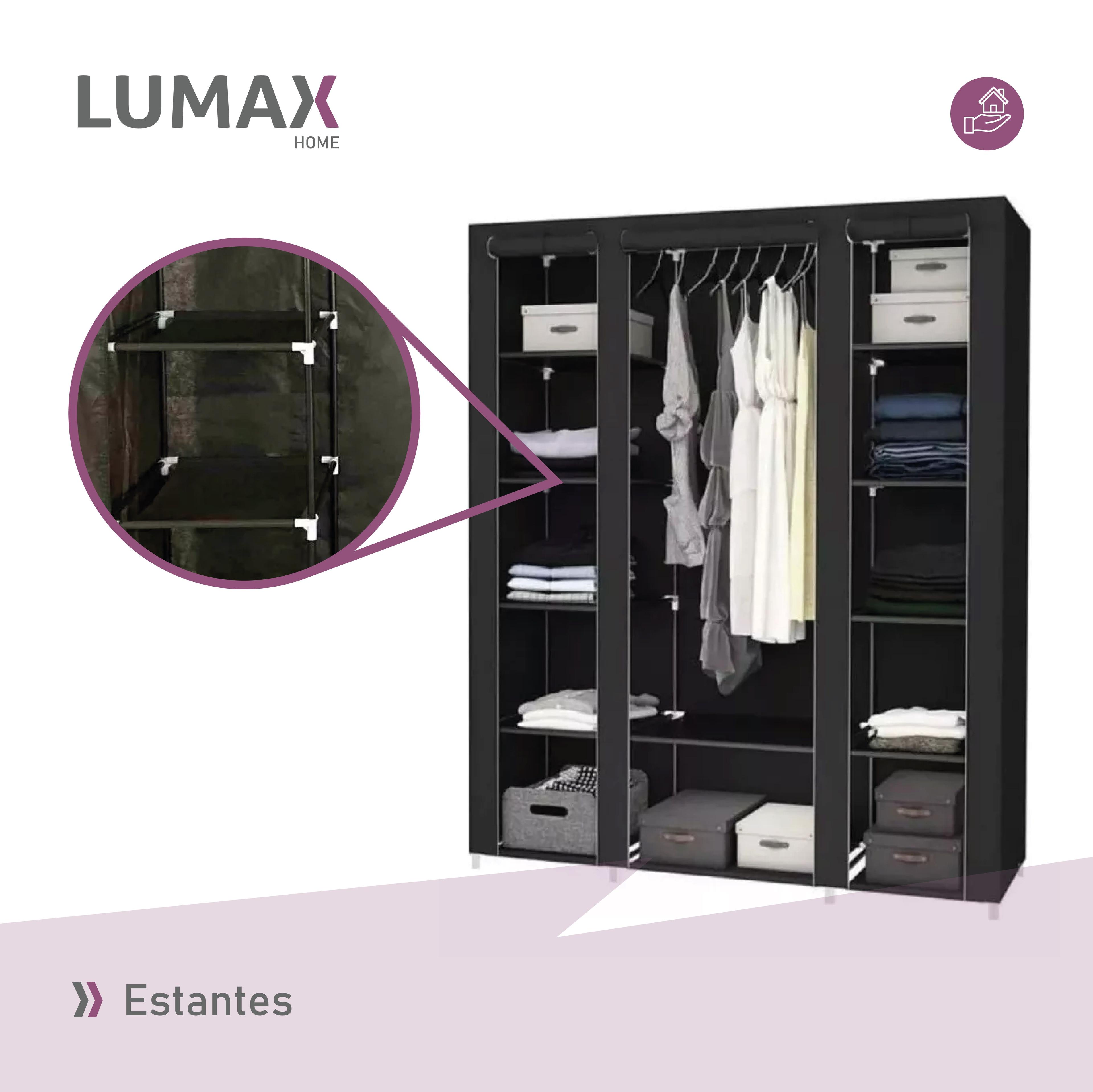 Closet Armable y Portatil de Tela 150x45x175 cm Color Negro-5