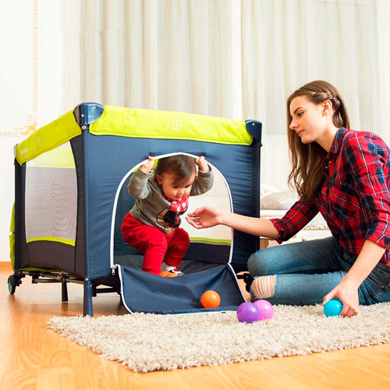 Cuna Corral Practicuna Plegable Verde o Azul MeTinca-5