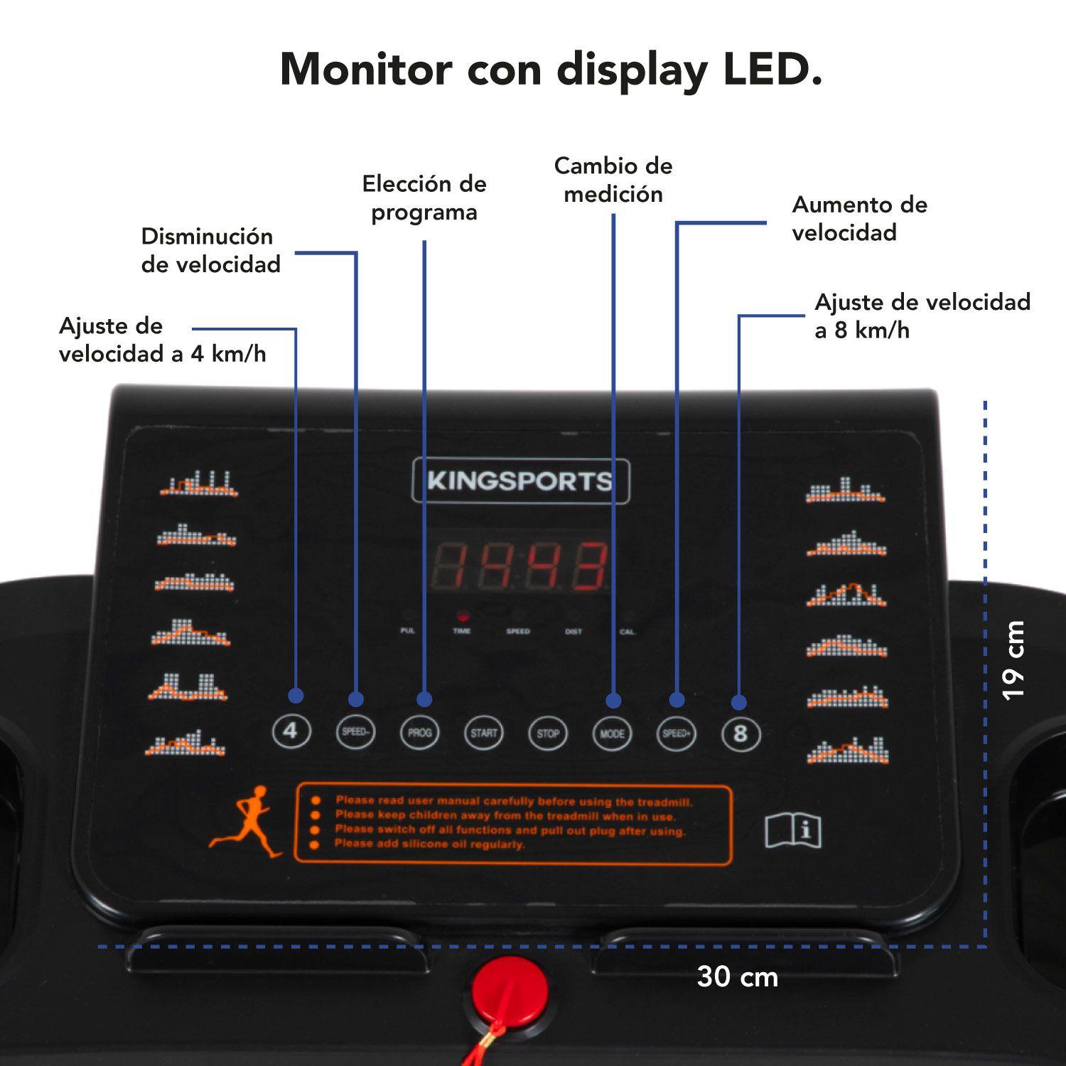 Trotadora Eléctrica Banda Correr 2 Hp 1-10 Km/h-3