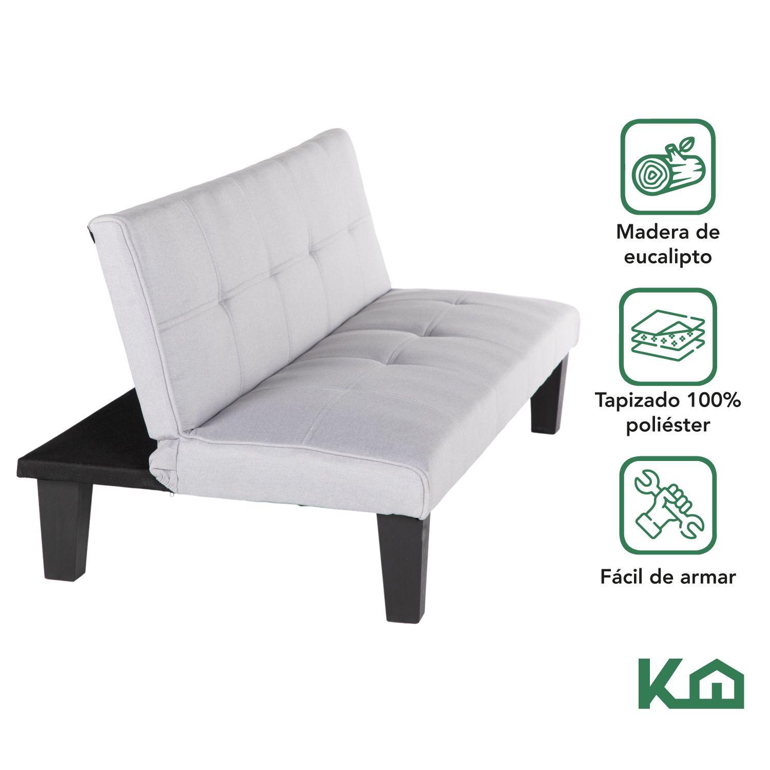 Futon Sofa Cama Contemporaneo KingsHouse Gris-1