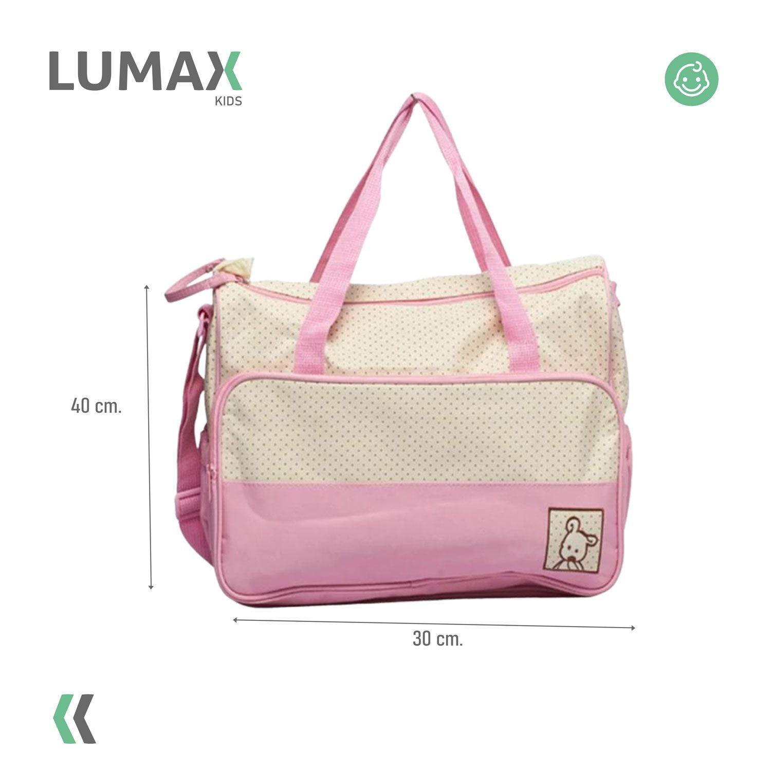Bolso Maternal 5 Piezas Mudador Bebes Rosado-2