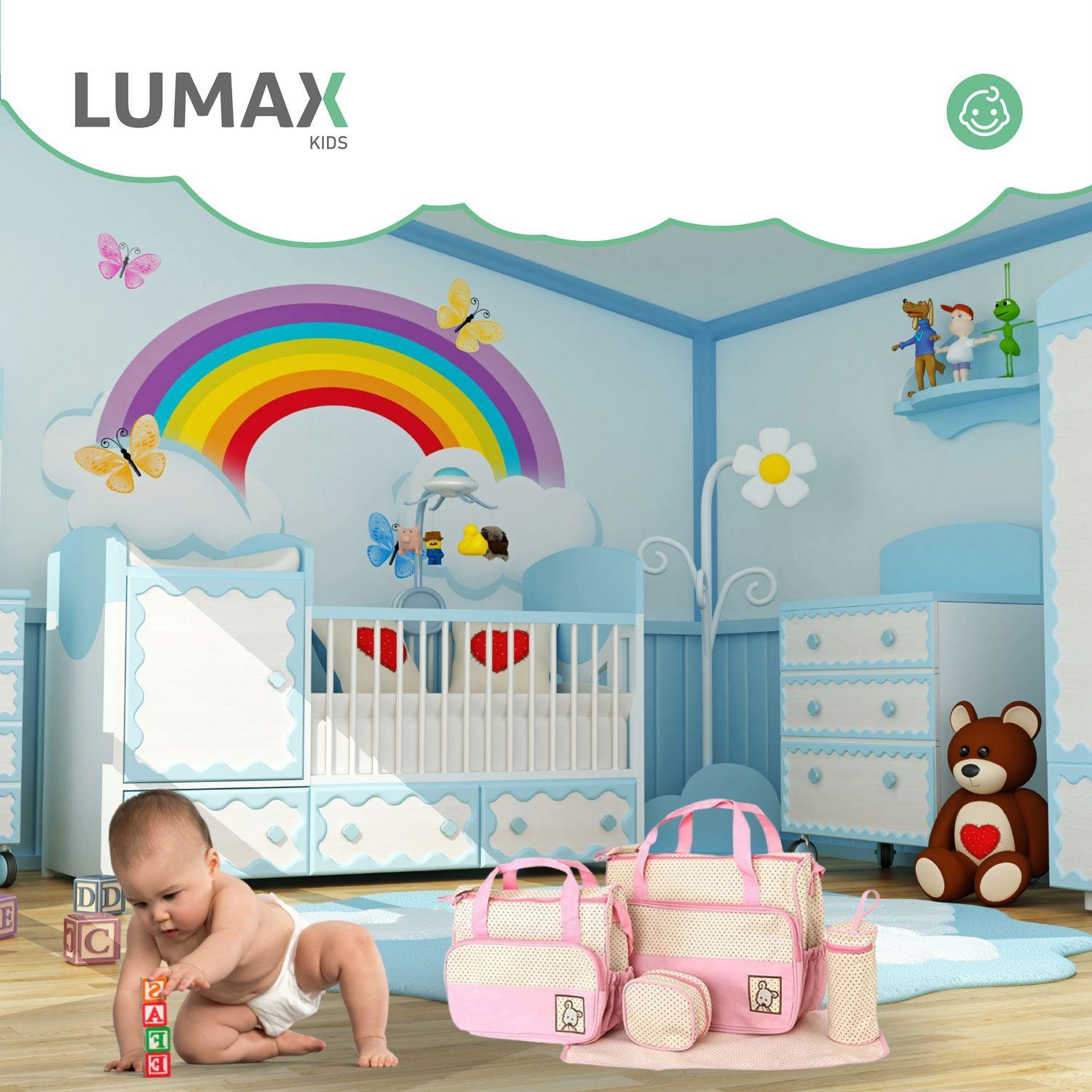 Bolso Maternal 5 Piezas Mudador Bebes Rosado-3