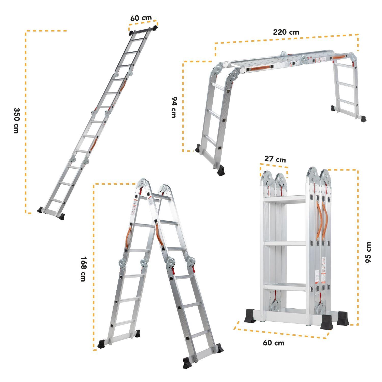 Escalera Multiproposito Aluminio 3.5m 12 Peldaños-4