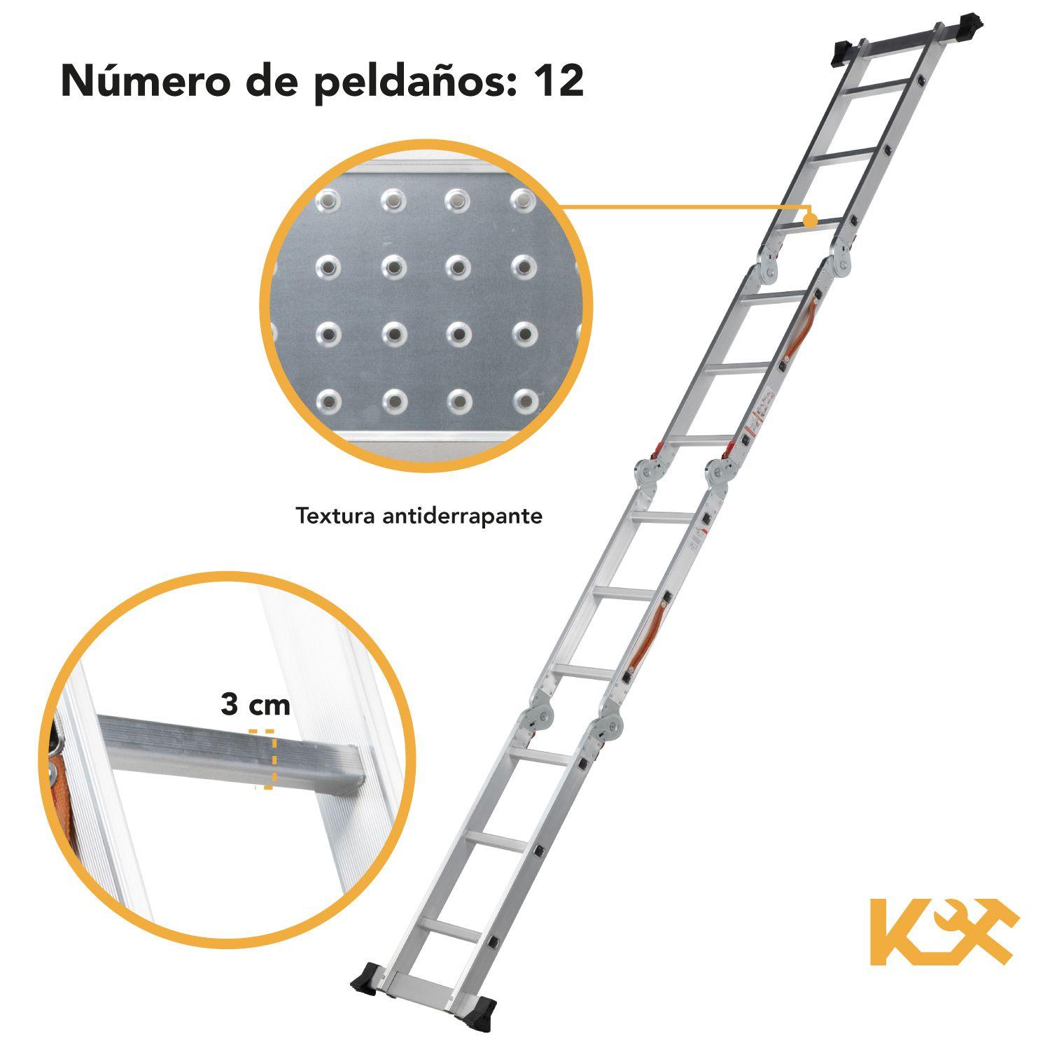 Escalera Multiproposito Aluminio 3.5m 12 Peldaños-6