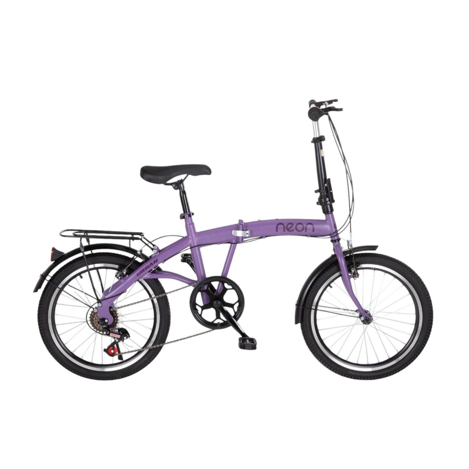 Bicicleta Plegable Neon Urban Aro 20 Velocidades 7 Morado-1