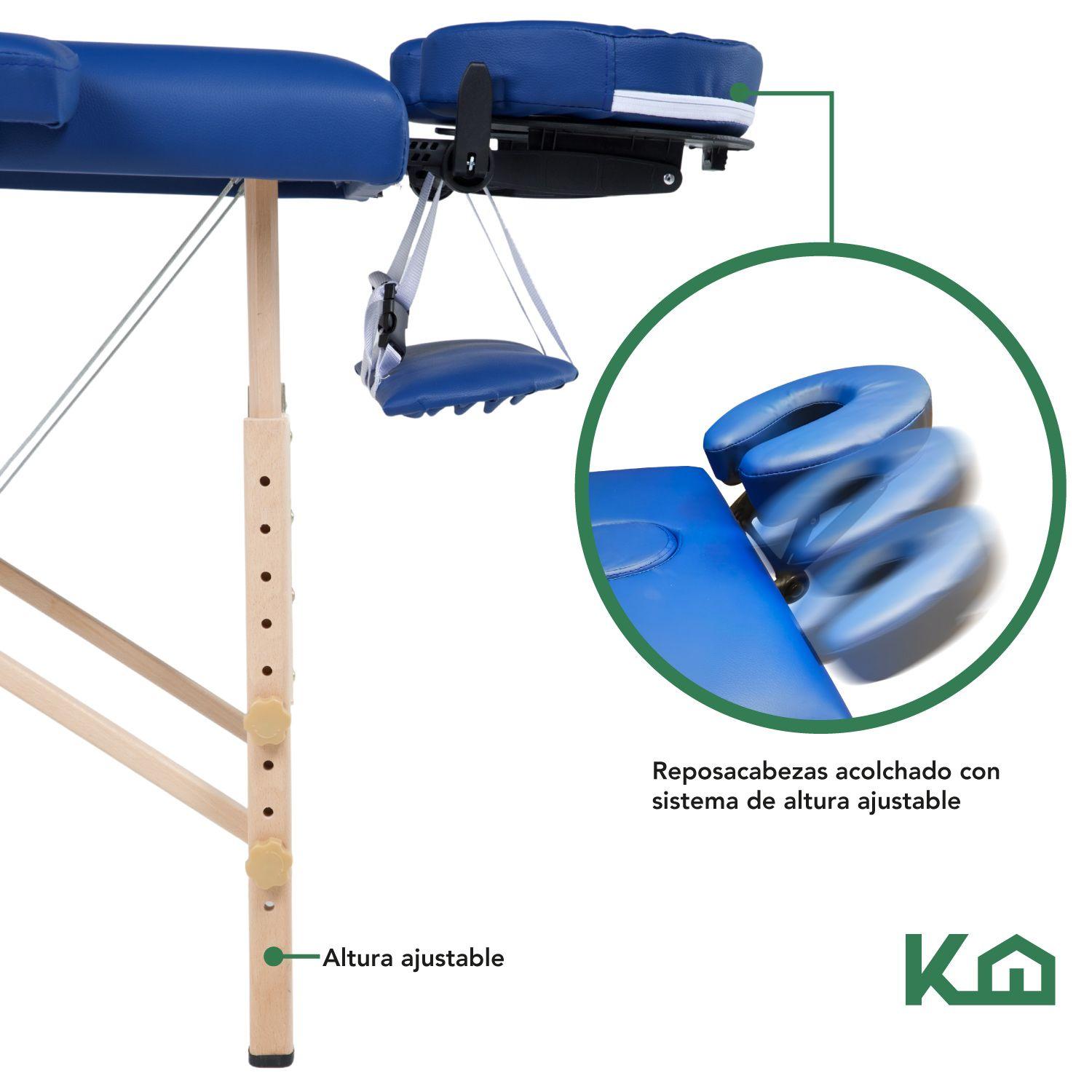 Camilla de Masajes Portatil Estuche Spa Azul-6