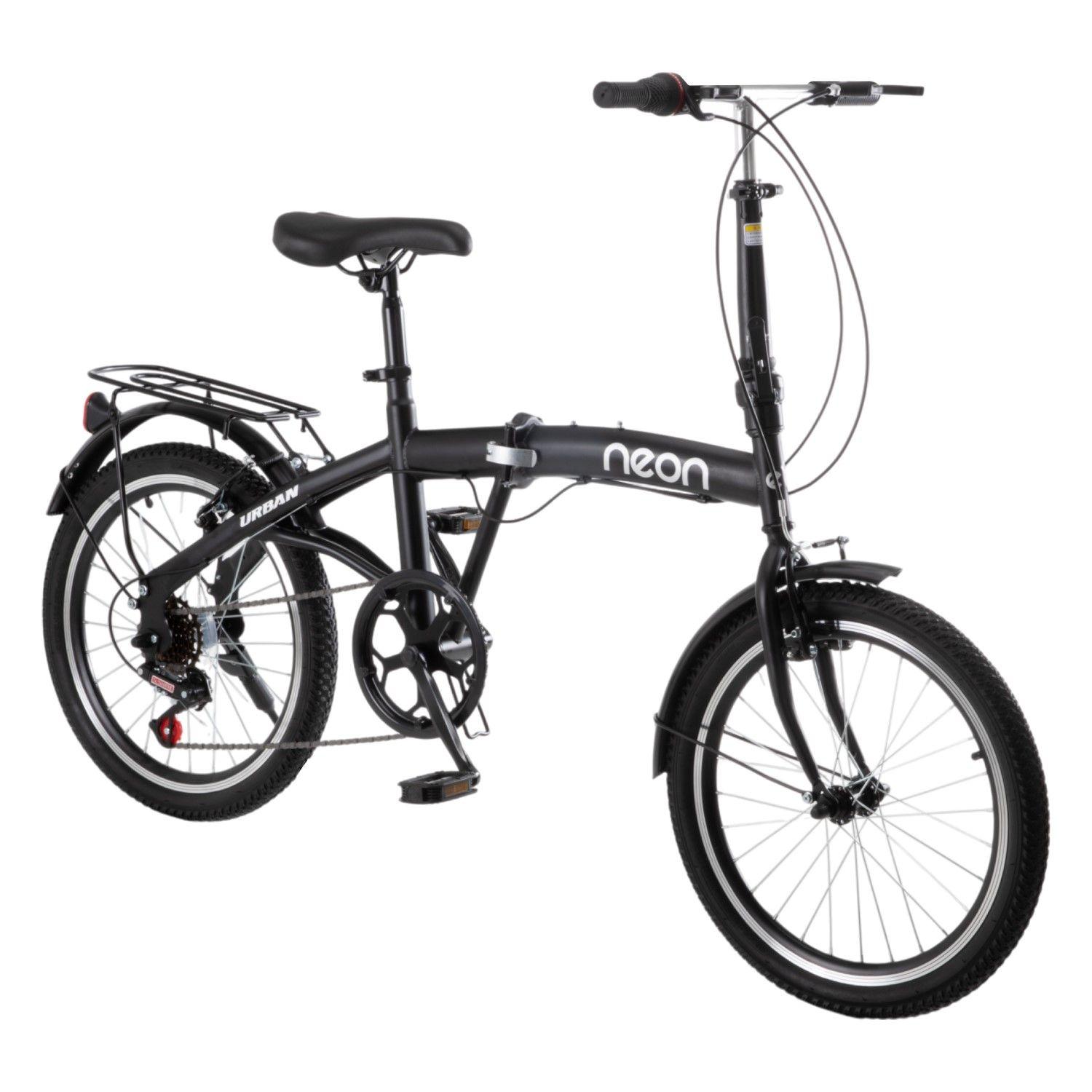 Bicicleta Plegable Neon Urban Aro 20 Velocidades 7  Negra-0