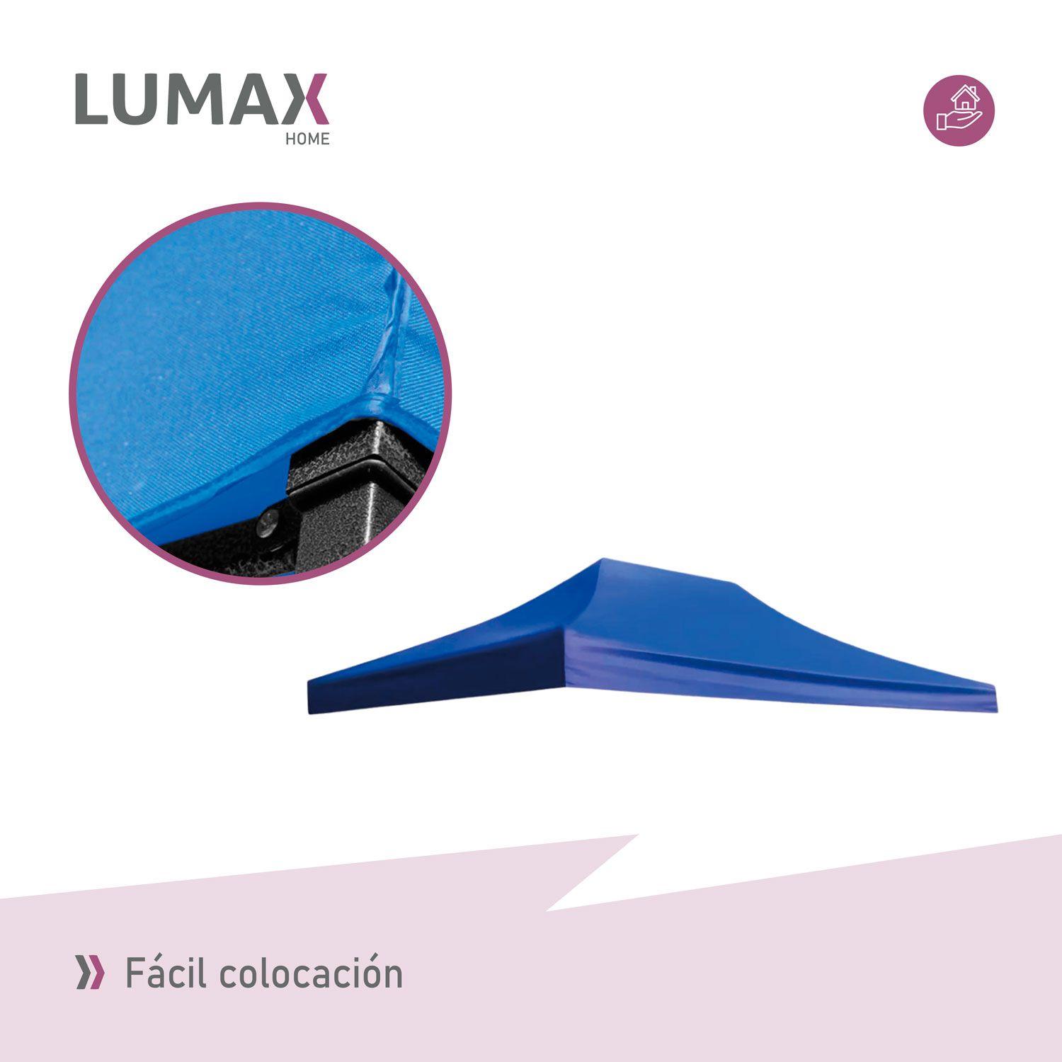 Lona Repuesto Toldo Gazebo Azul Proteccion UV 3x3-4