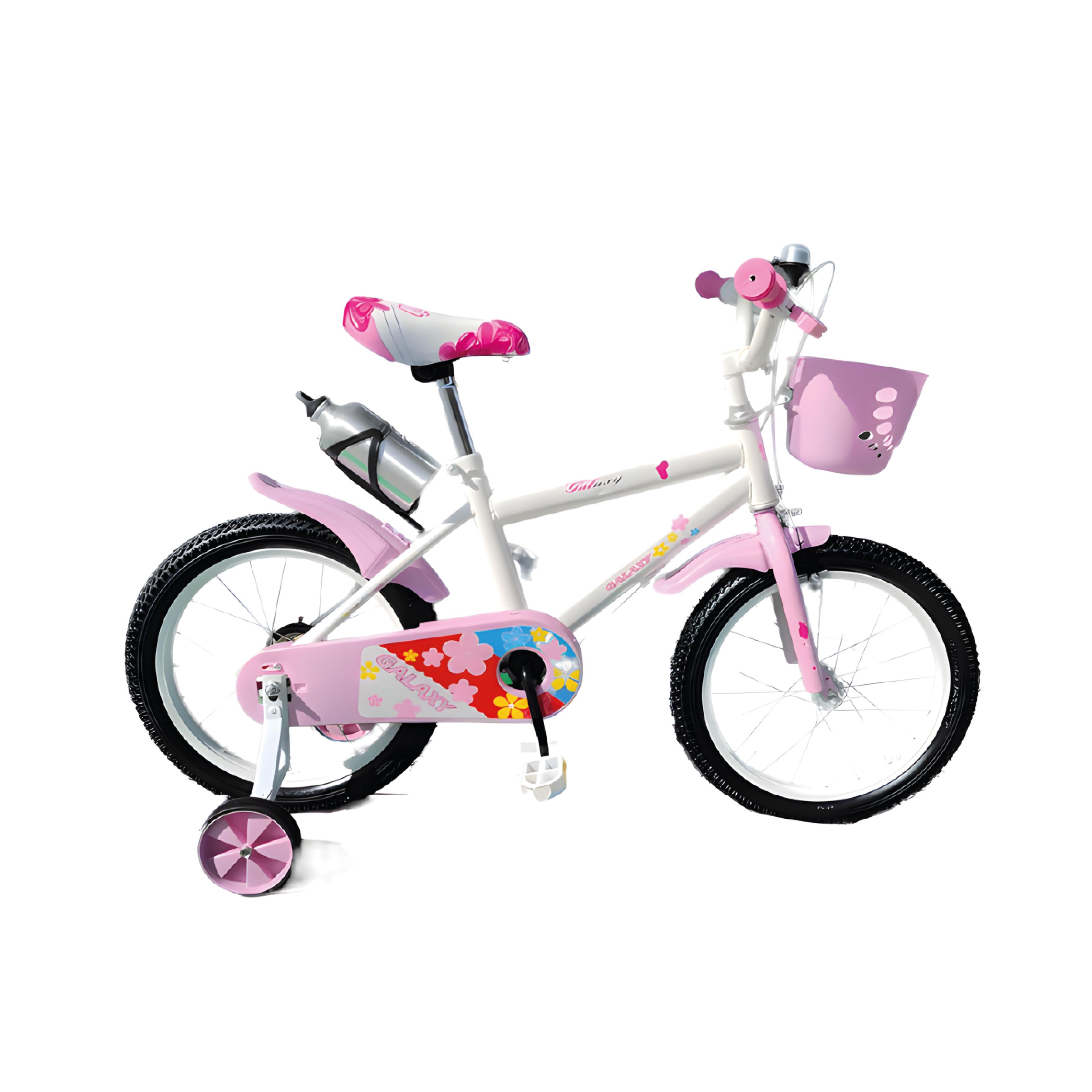 Bicicleta Infantil Lumax Aro 16 Rosado Con Rueditas-0