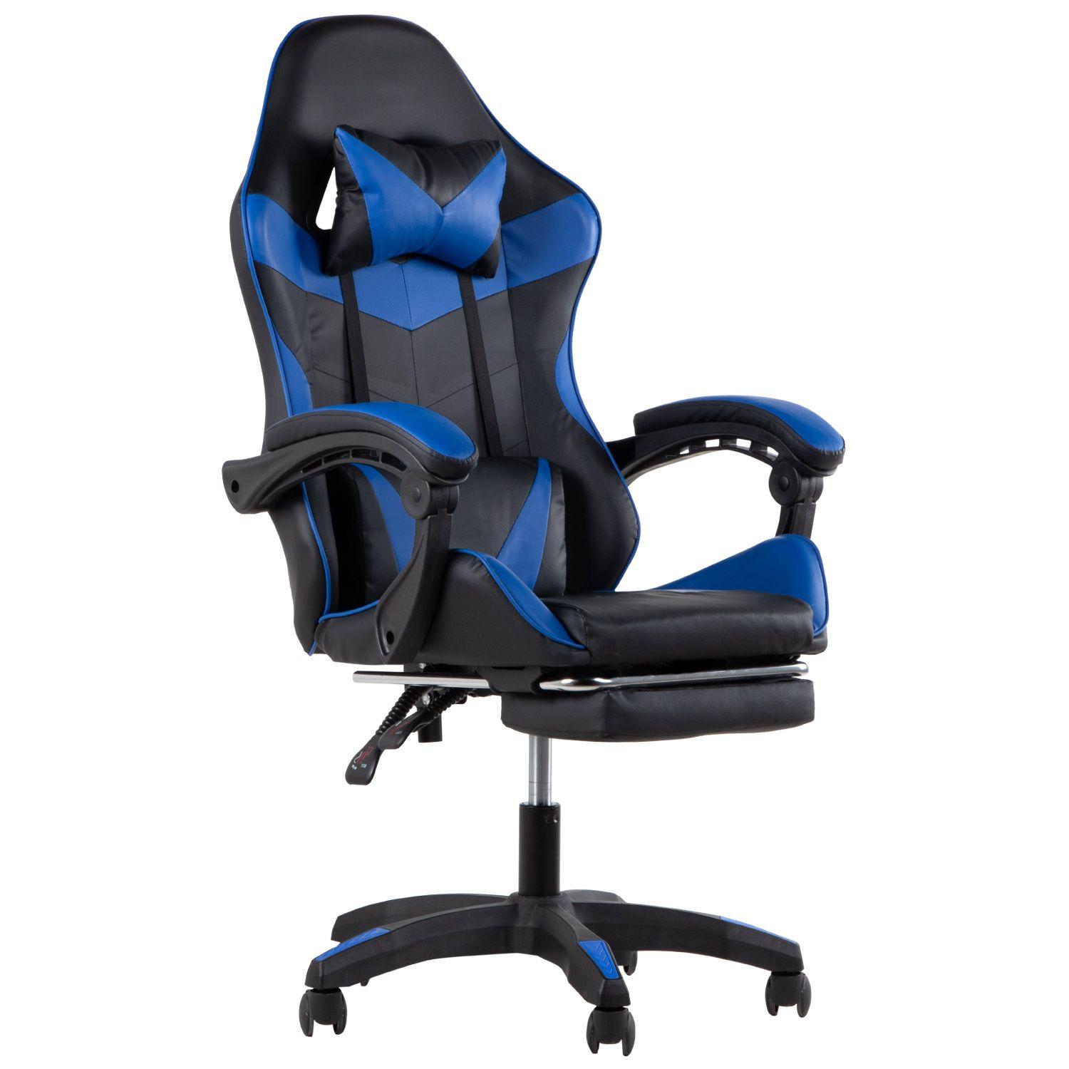 Silla Gamer Ergonomica Kingshouse con Apoyapies Azul-0