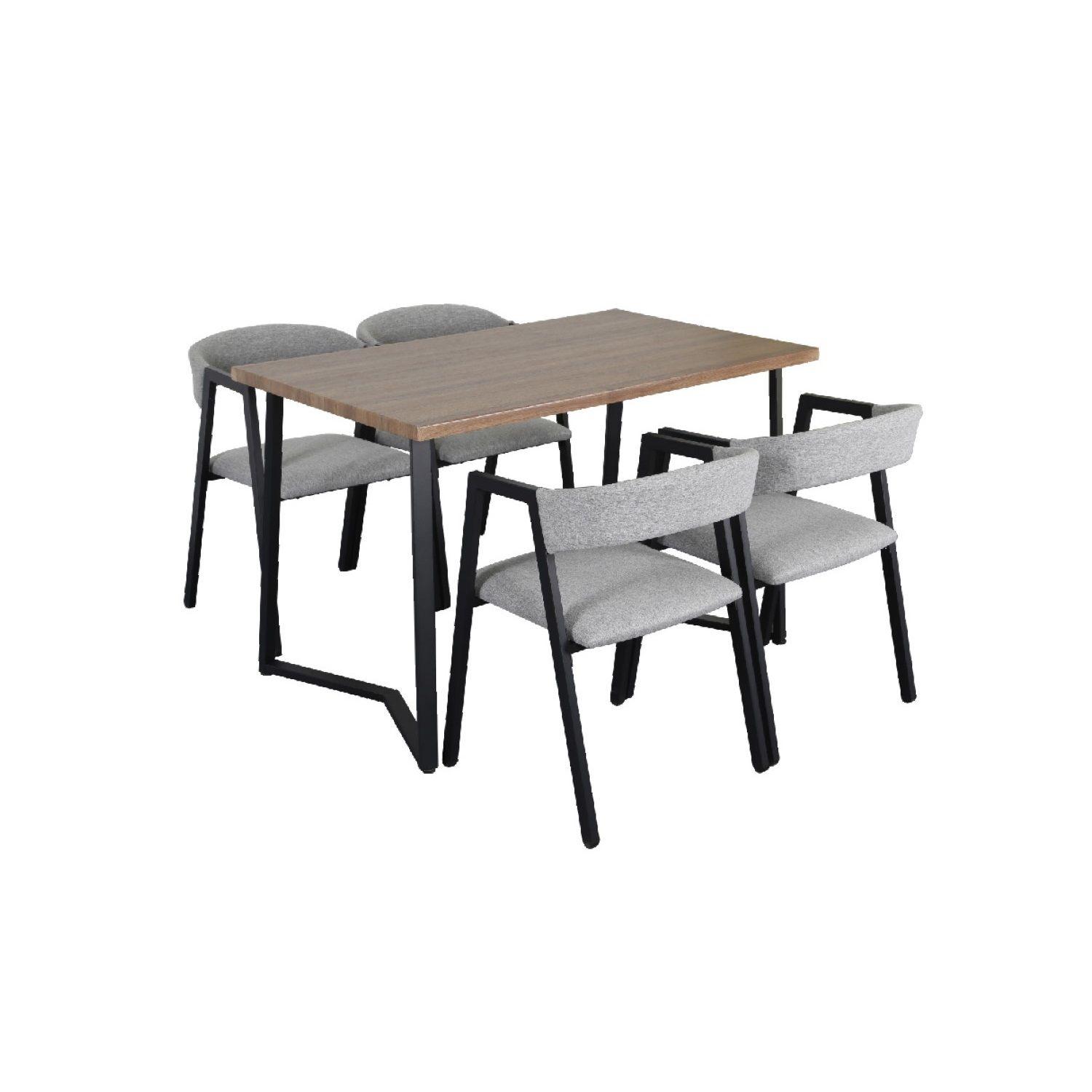 Juego Comedor Mesa + 4 Sillas con Respaldo Acolchonado-0