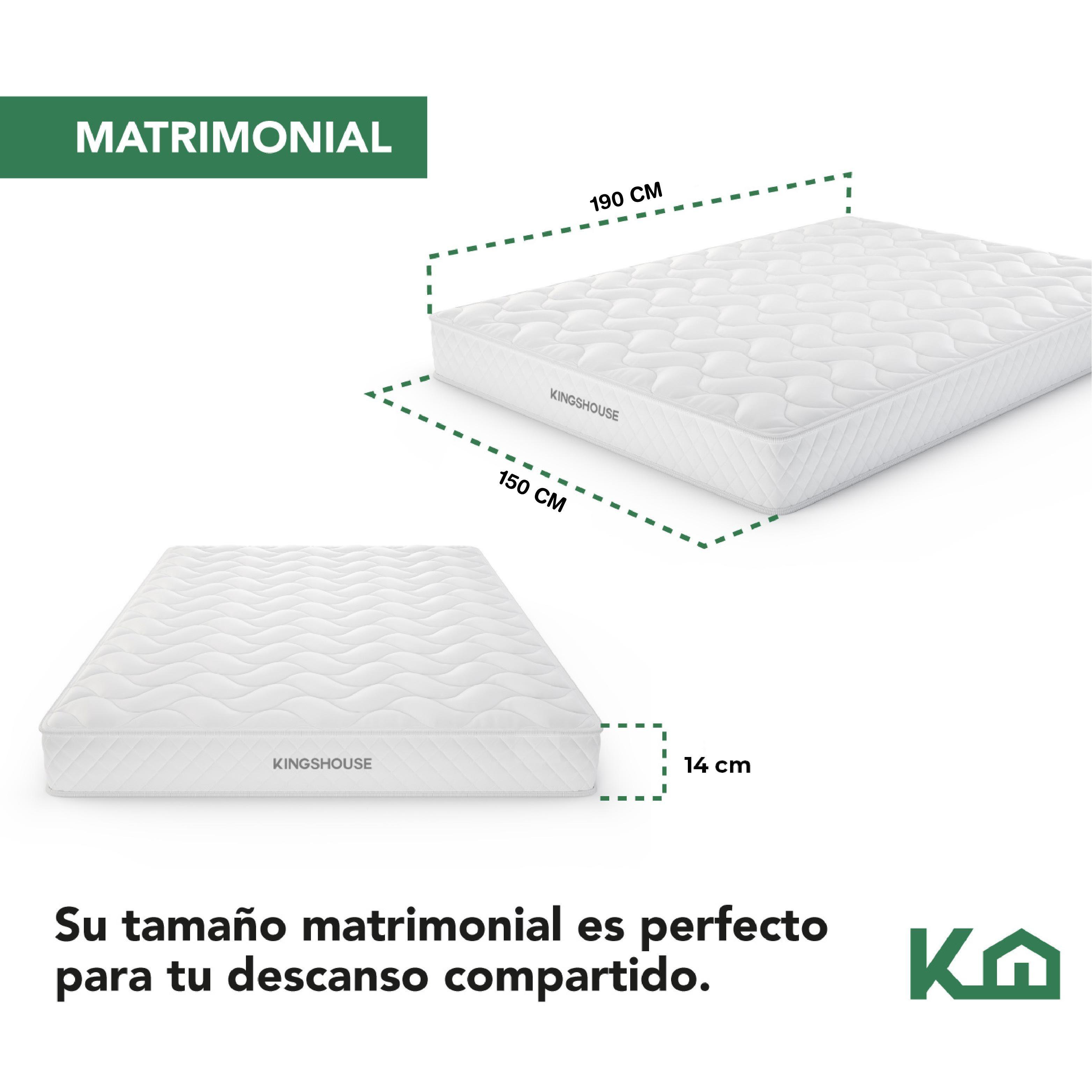 Colchon 2 Plazas Resortes Kingshouse 150x190x16cm-4