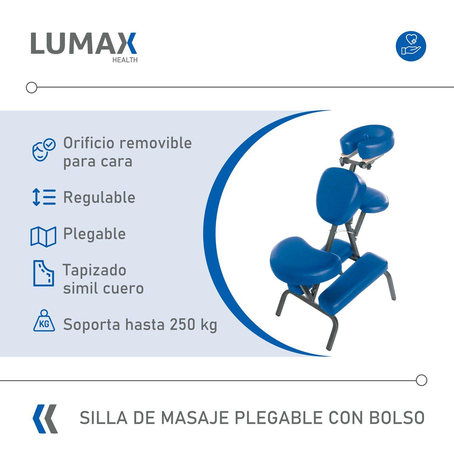 Silla Masaje Plegable Lumax Con Bolso Azul-1