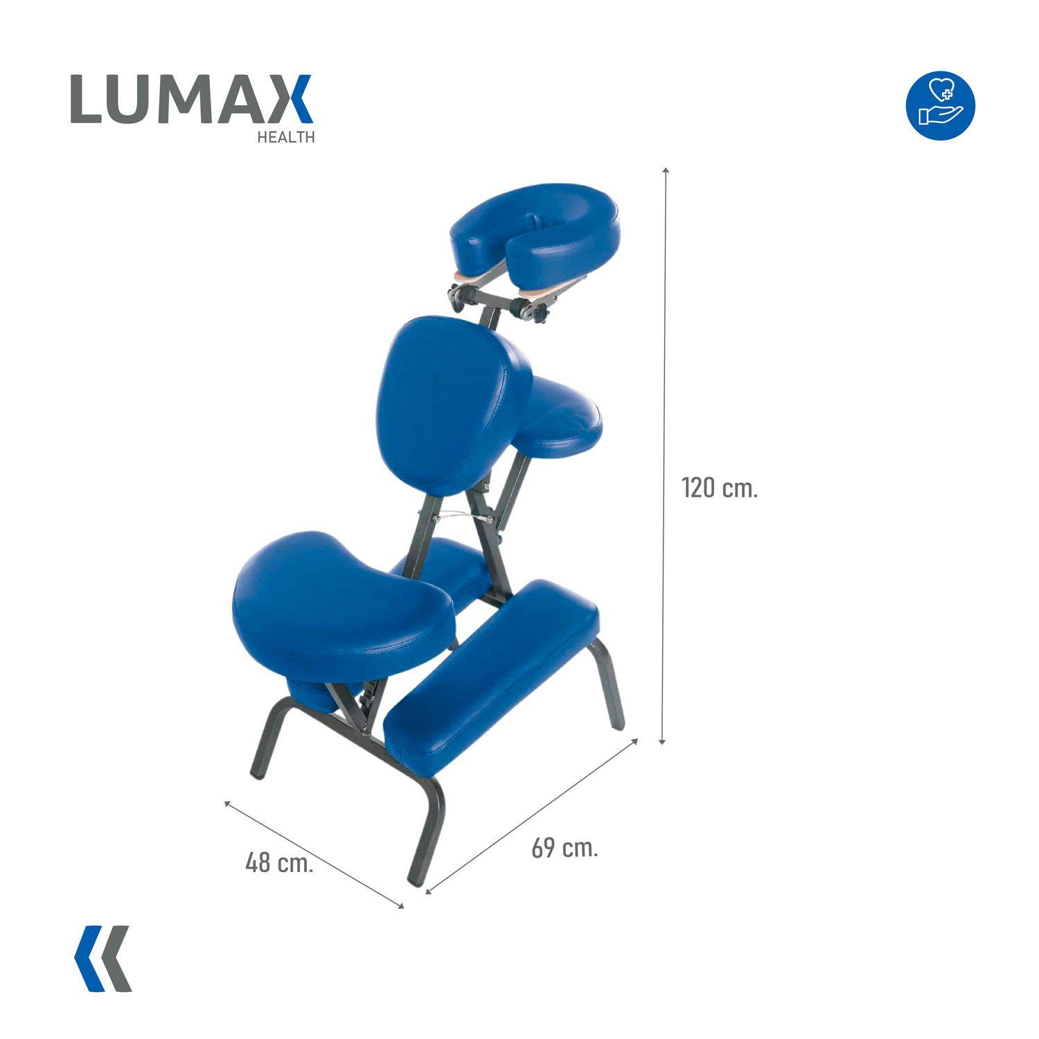 Silla Masaje Plegable Lumax Con Bolso Azul-2
