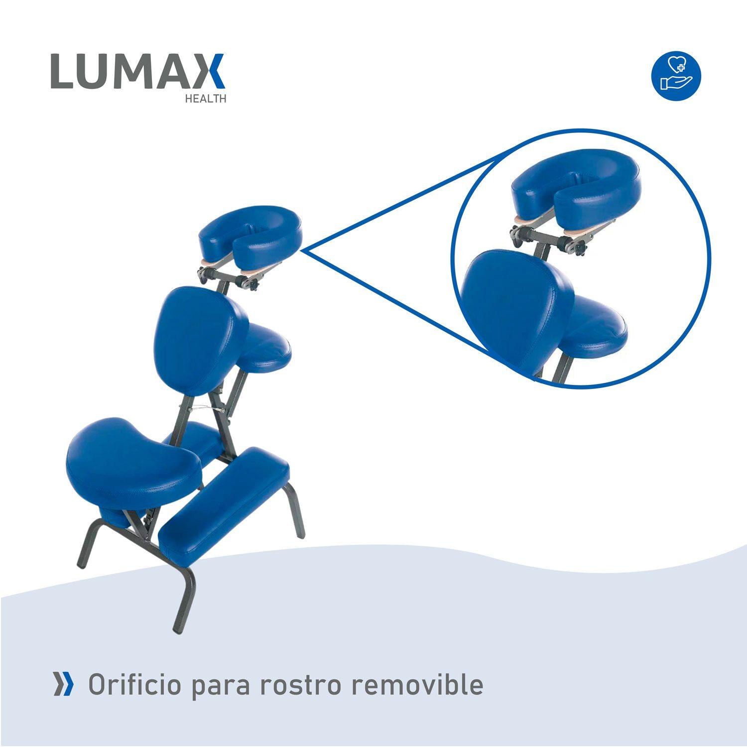 Silla Masaje Plegable Lumax Con Bolso Azul-4