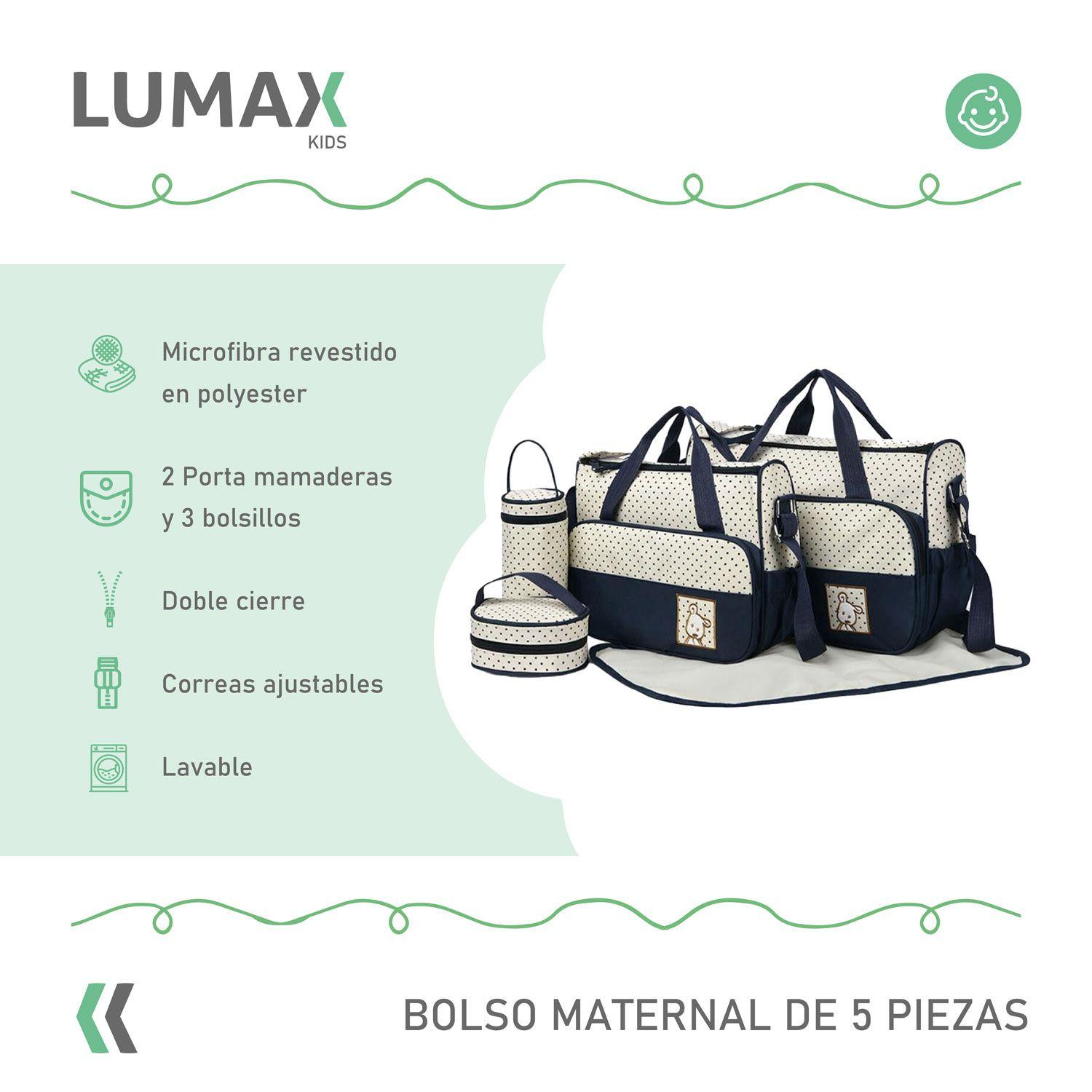 Bolso Maternal 5 Piezas Mudador Bebes Azul-1